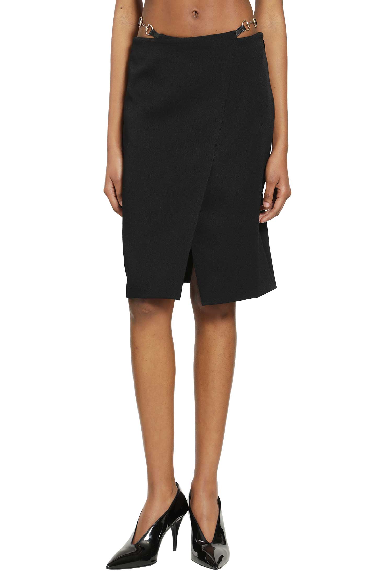 Wool Drill Knee Lenght Skirt Gucci – Гарантія оригінальності – детальний вид
