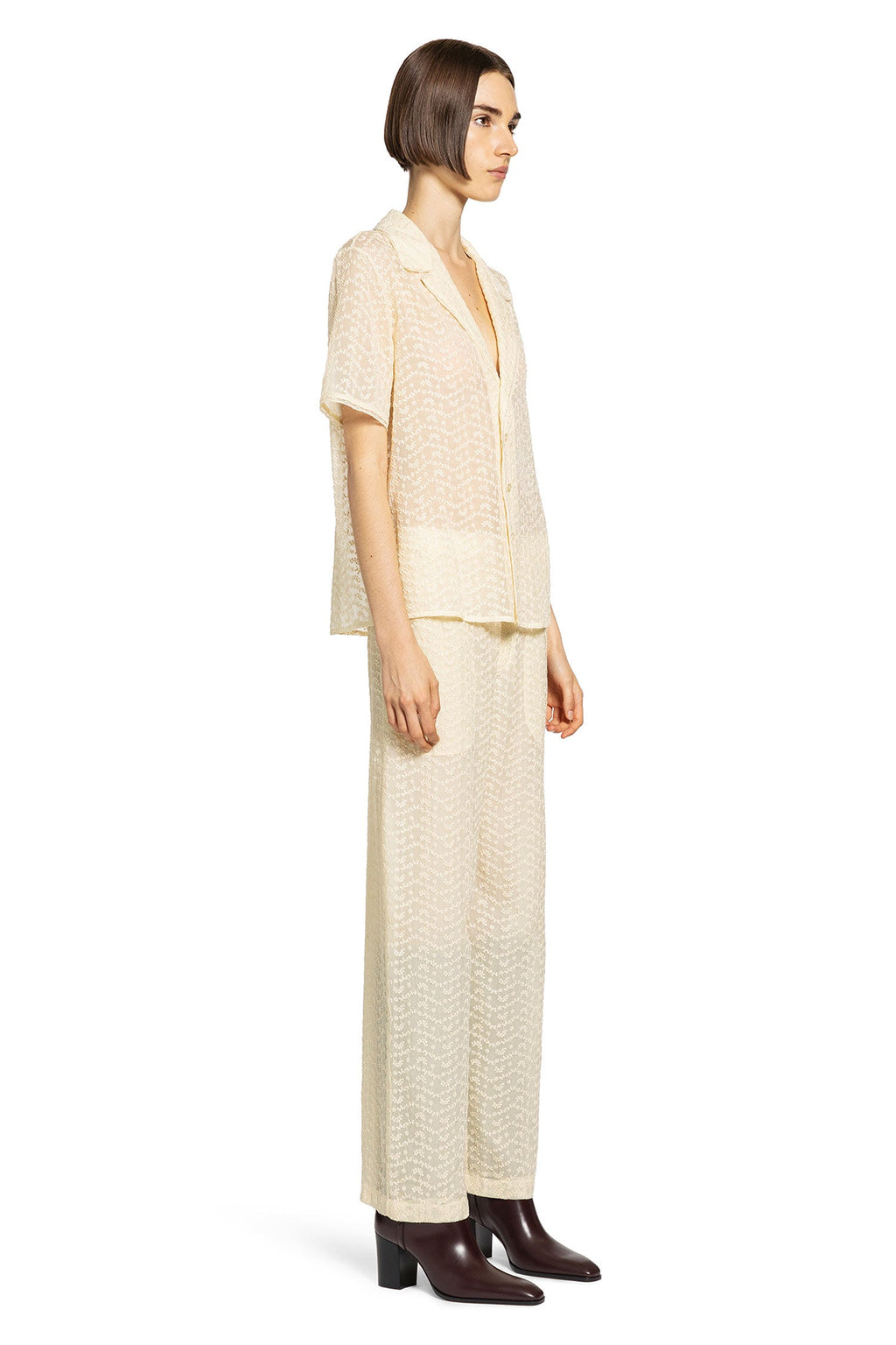 Cotton Blend Long Jumpsuit Set Saint laurent – Гарантія оригінальності – детальний вид