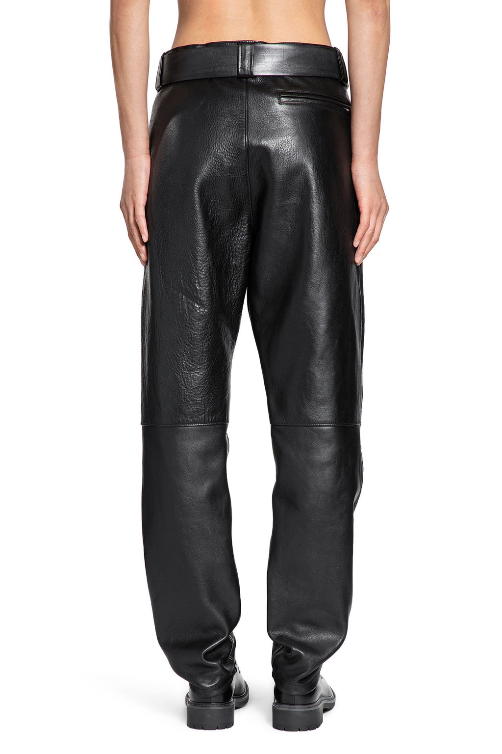 Оригінальна Belted Pants In Grained Leather Saint laurent – збільшений вид