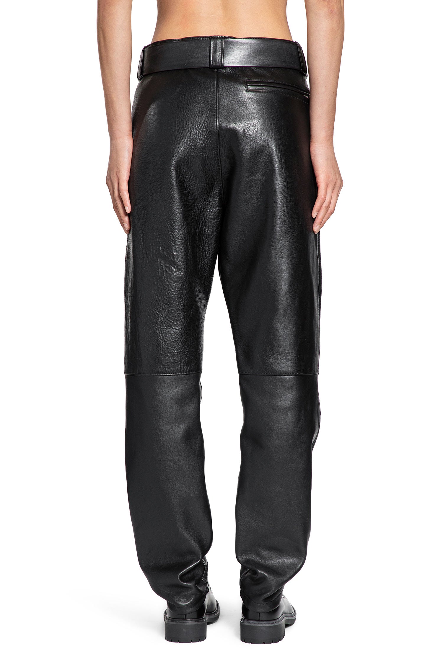 Оригінальна Belted Pants In Grained Leather Saint laurent – збільшений вид