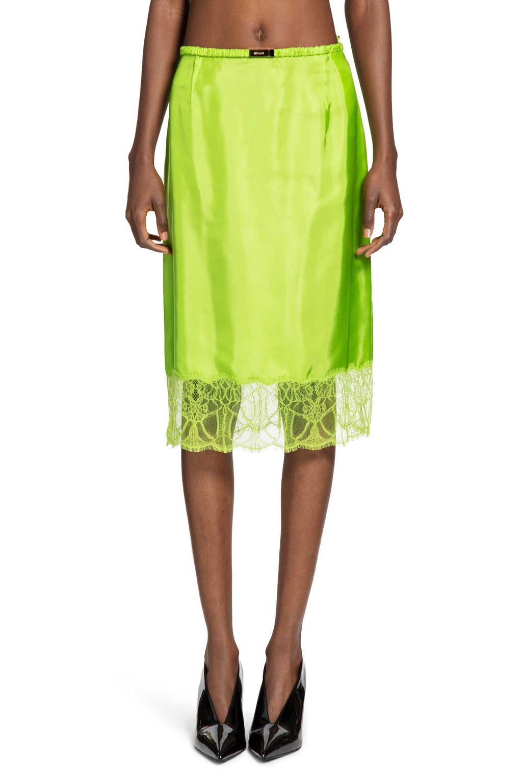 Viscose Twill Skirt With Floral Lace Gucci – Гарантія оригінальності – вид ззаду