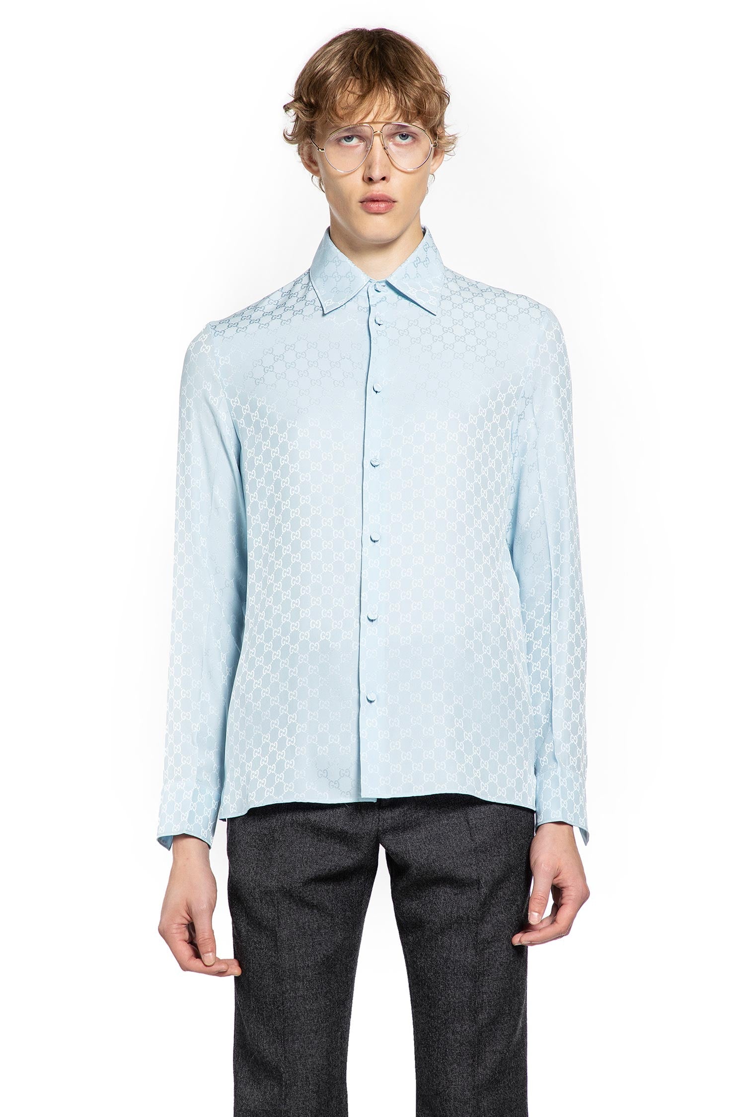 Jacquard Silk Shirt Gucci – Гарантія оригінальності – боковий вид