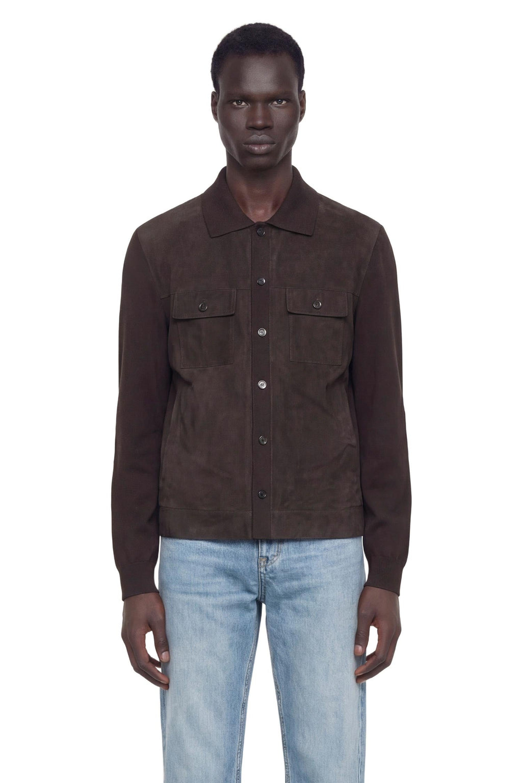 Suede And Silk Cotton Knit Overshirt Gucci – Гарантія оригінальності – боковий вид