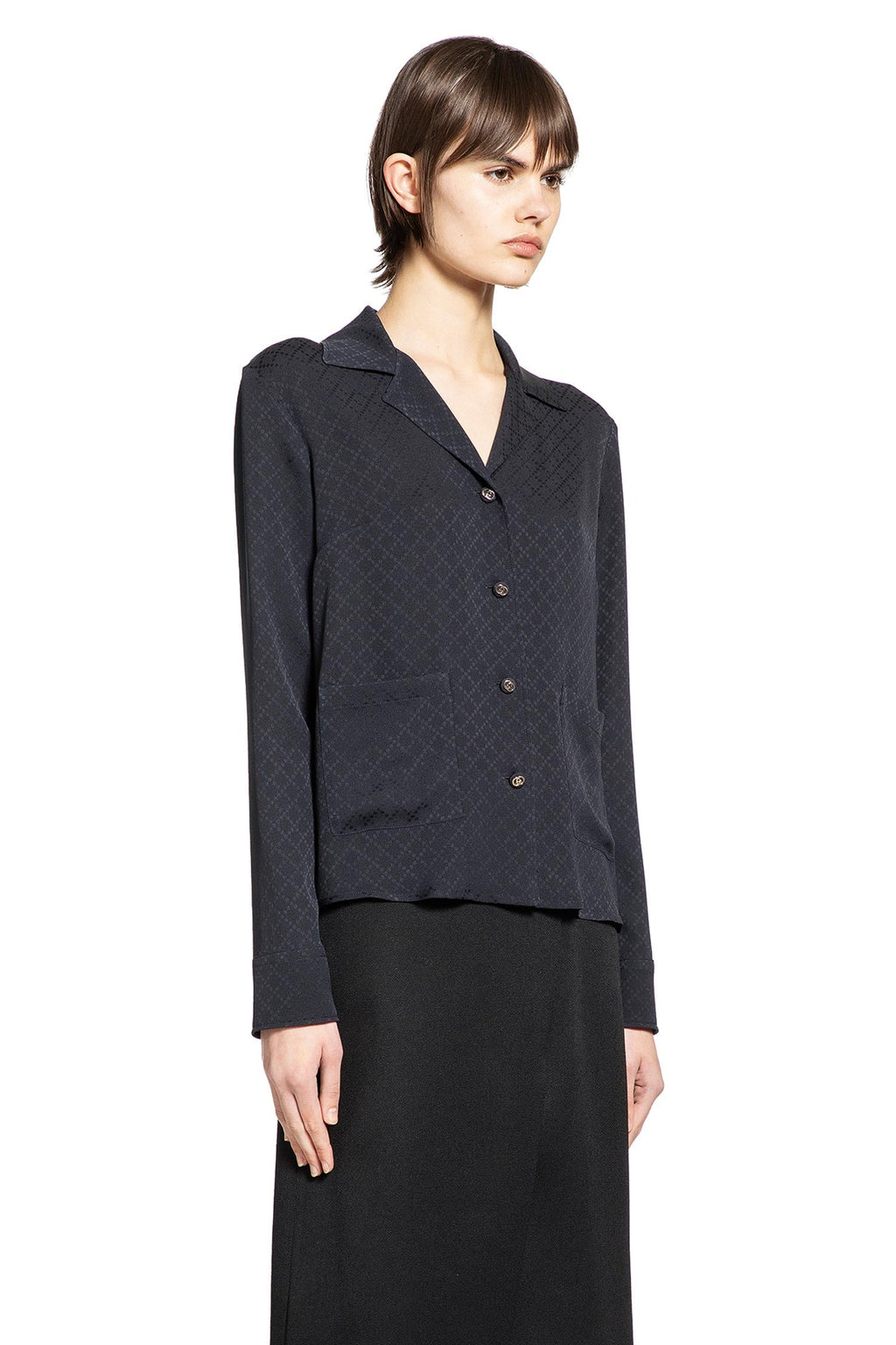 Silk Jacquard Shirt Gucci – Гарантія оригінальності – детальний вид
