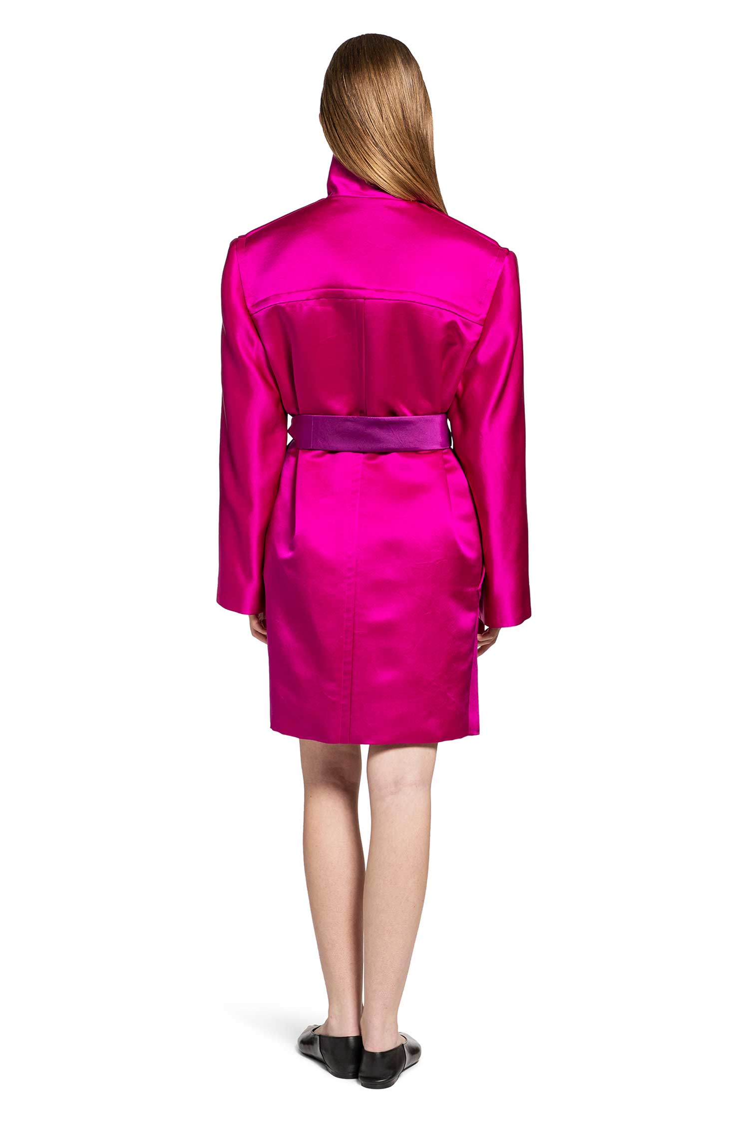 Boxy Belted Coat In Silk Satin Saint laurent оригінал – Купити в Україні – збільшений вид