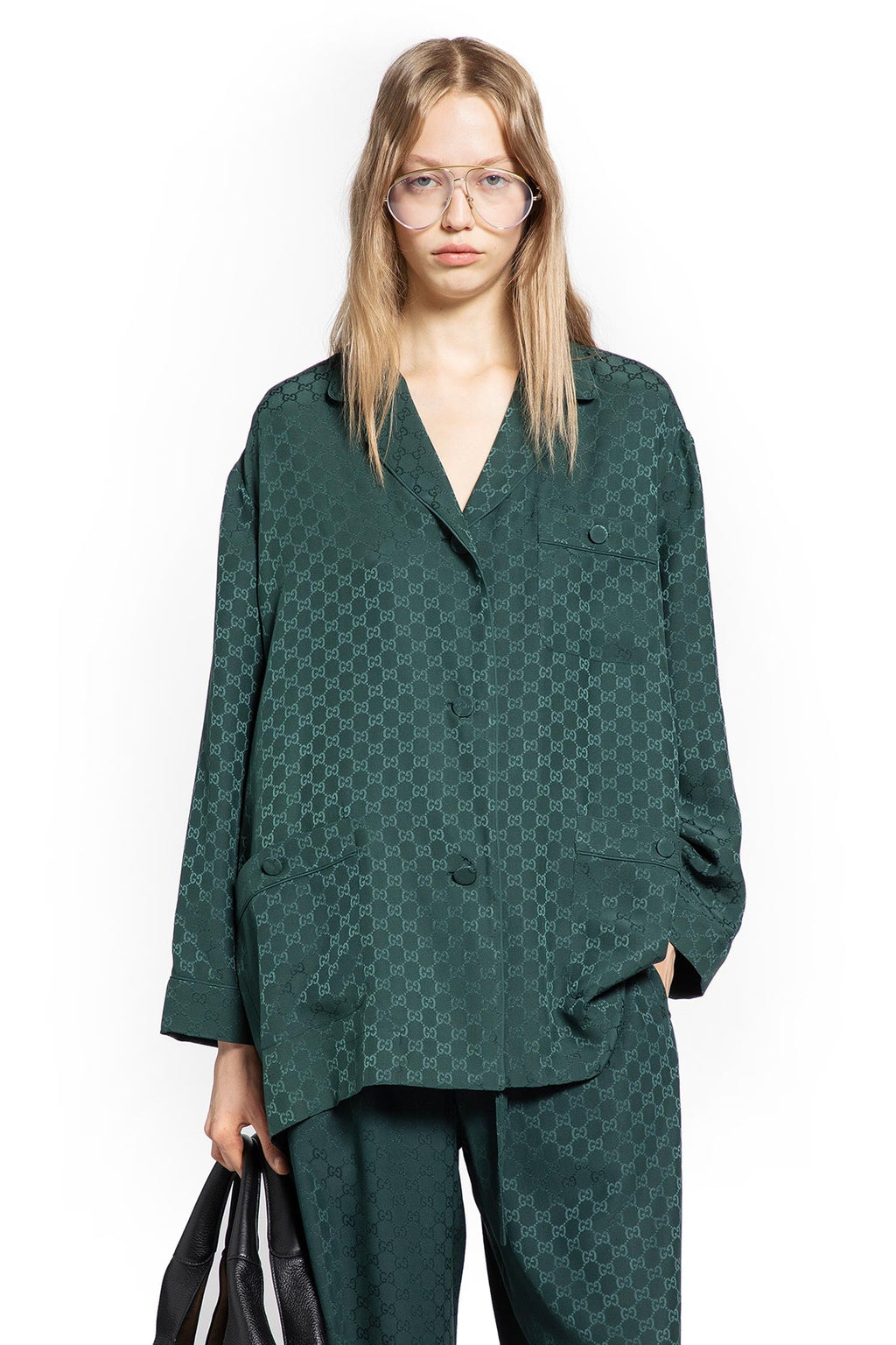 Gg Silk Jacquard Shirt Gucci – Гарантія оригінальності – боковий вид
