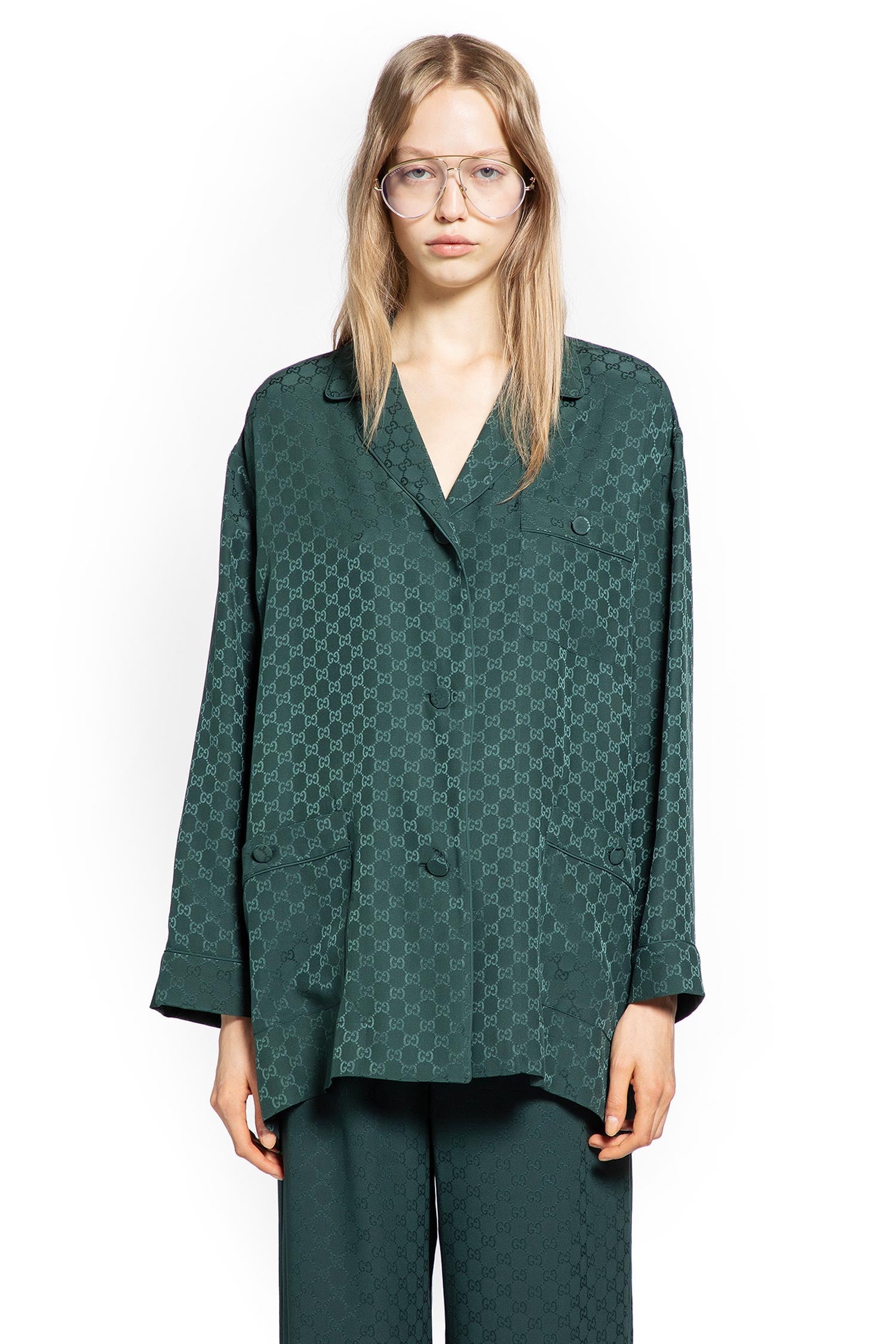Gg Silk Jacquard Shirt Gucci – Гарантія оригінальності – вид ззаду