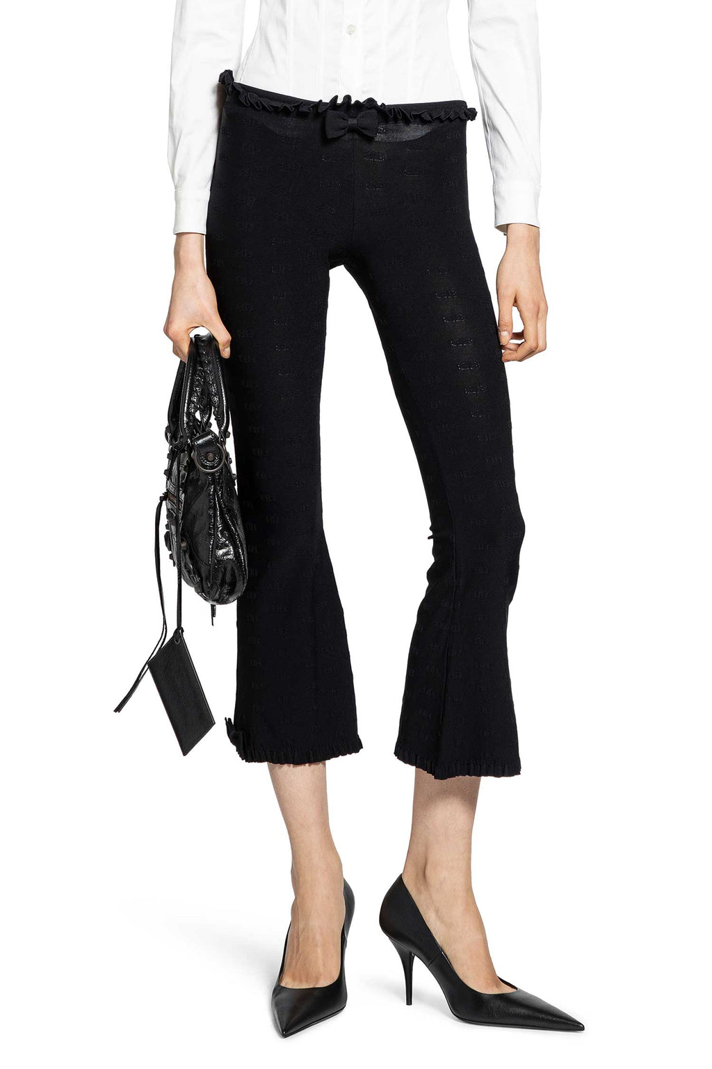 Flared Capri Pants In Girly Goth Knit Balenciaga – Гарантія оригінальності – боковий вид