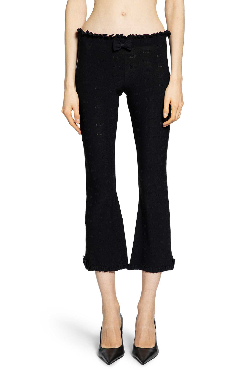 Flared Capri Pants In Girly Goth Knit Balenciaga – Гарантія оригінальності – вид ззаду