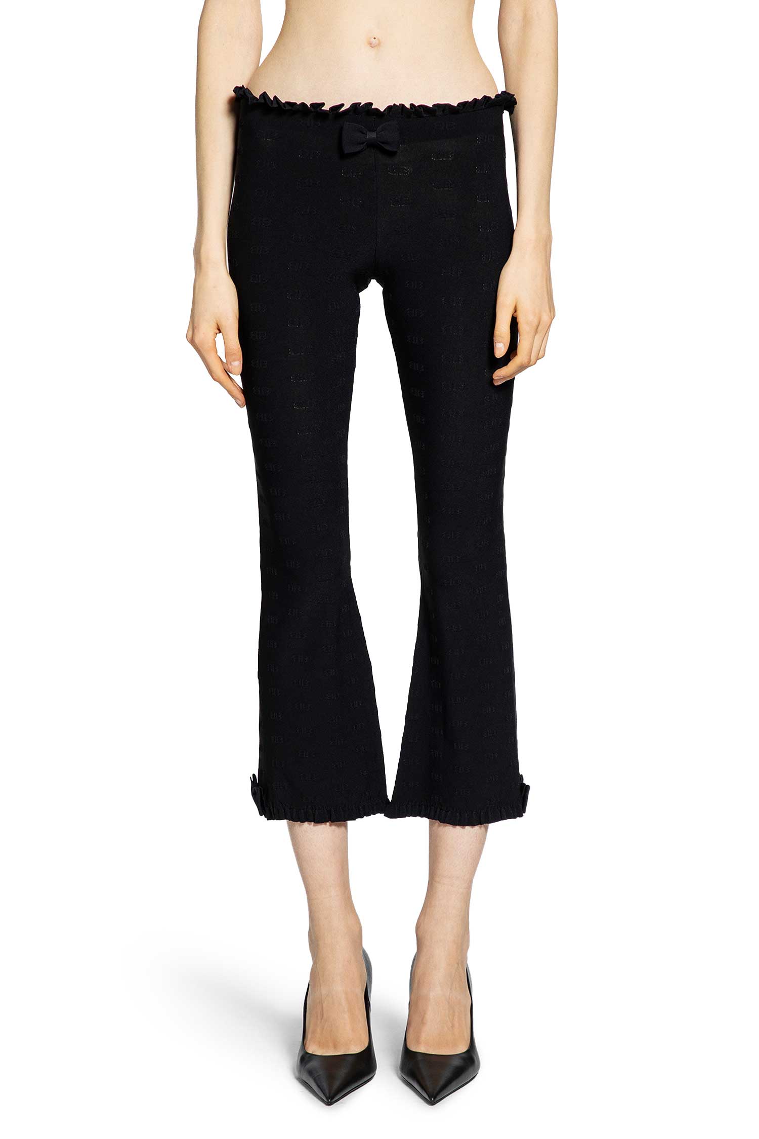 Flared Capri Pants In Girly Goth Knit Balenciaga – Гарантія оригінальності – вид ззаду - BALENCIAGA