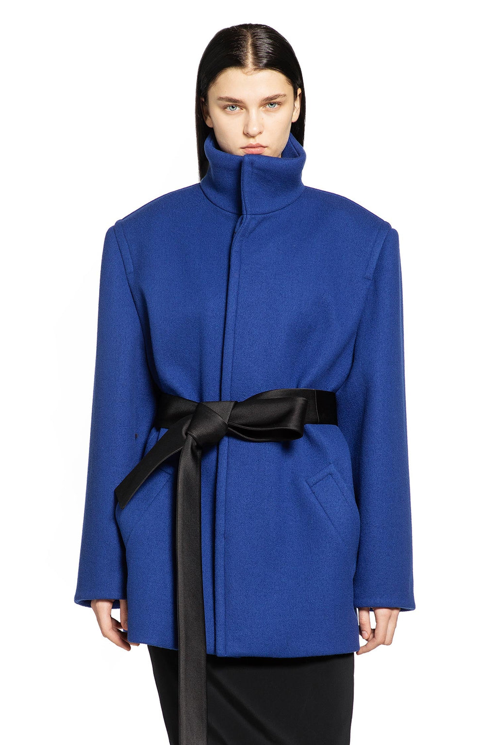 Belted Wool Coat Saint laurent – Гарантія оригінальності – вид ззаду