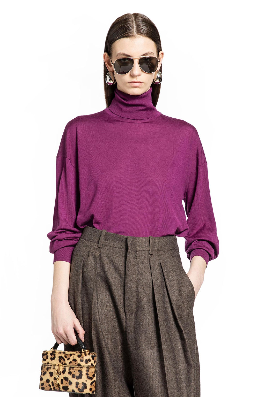 Оригінальна Wool Turtleneck Sweater Saint laurent – боковий вид