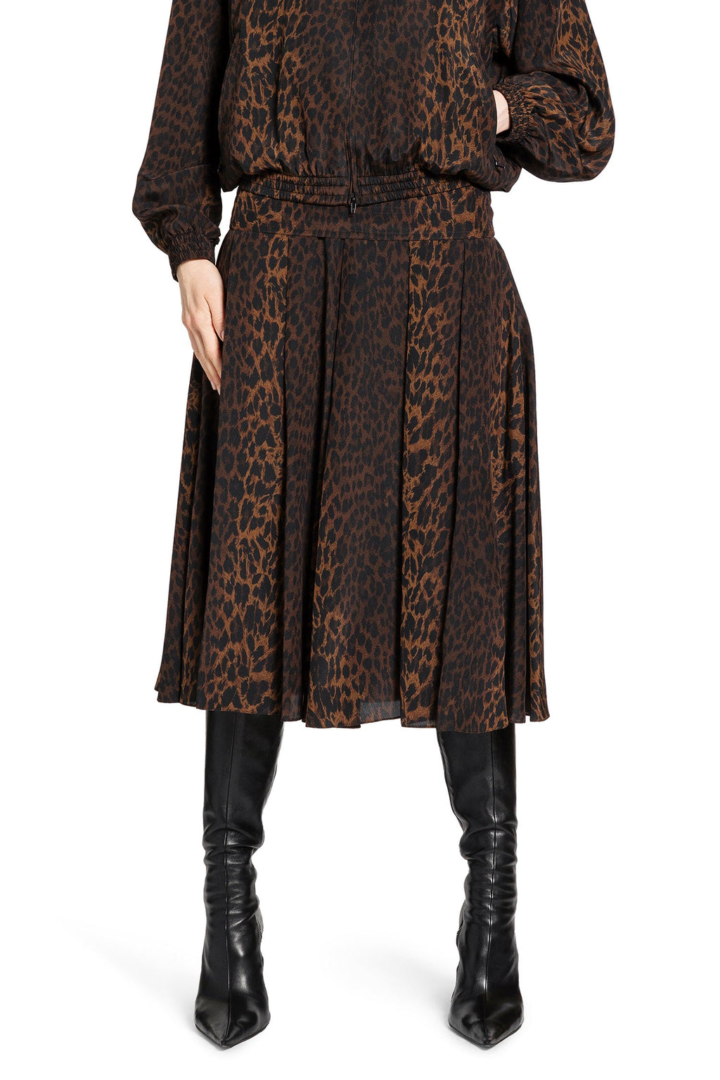 Leopard Print Godet Skirt Balenciaga – Гарантія оригінальності – боковий вид
