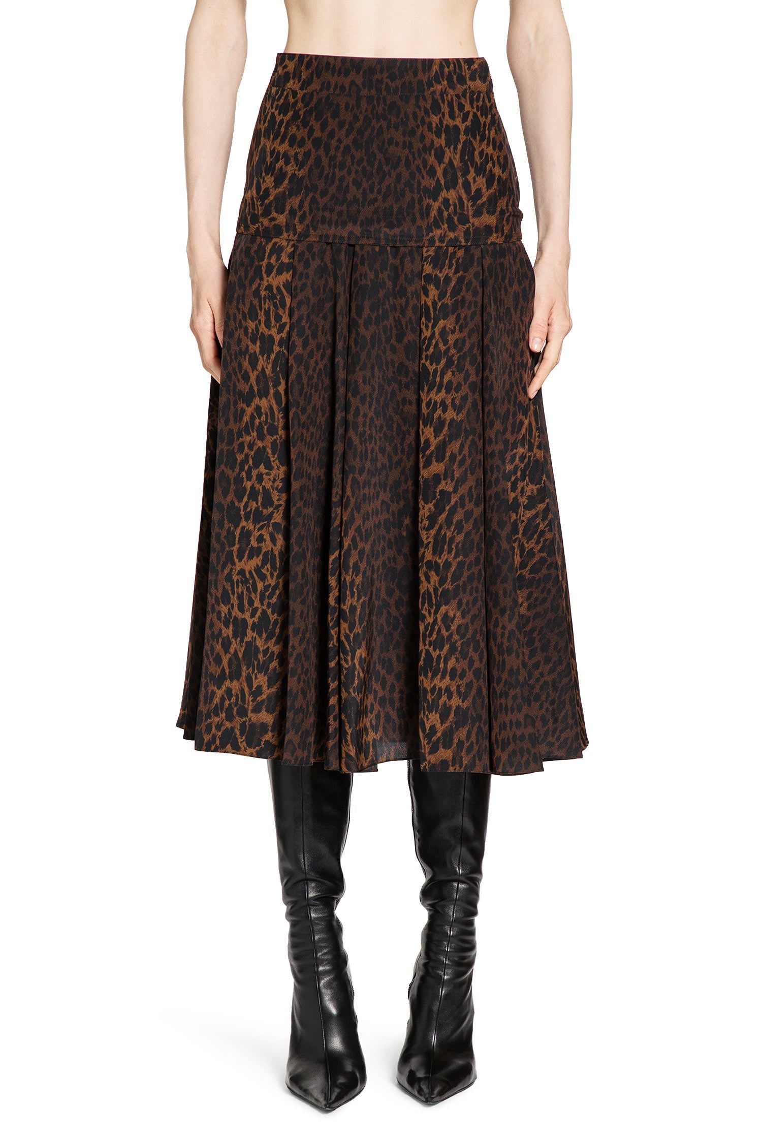 Leopard Print Godet Skirt Balenciaga – Гарантія оригінальності – вид ззаду