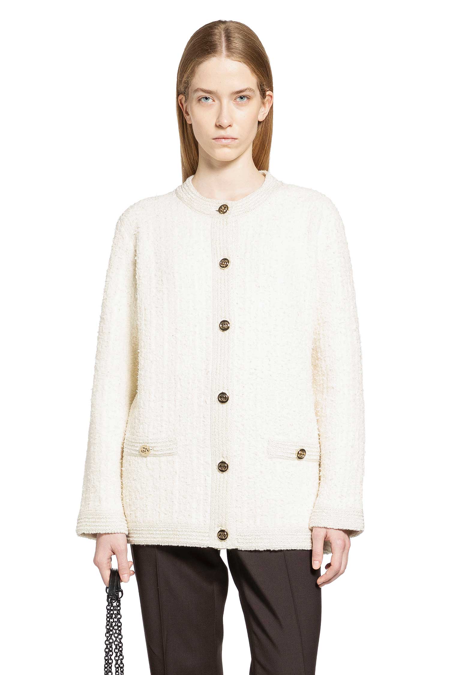 Bouclé Lurex Wool Cardigan Gucci оригінал – Купити в Україні – боковий вид