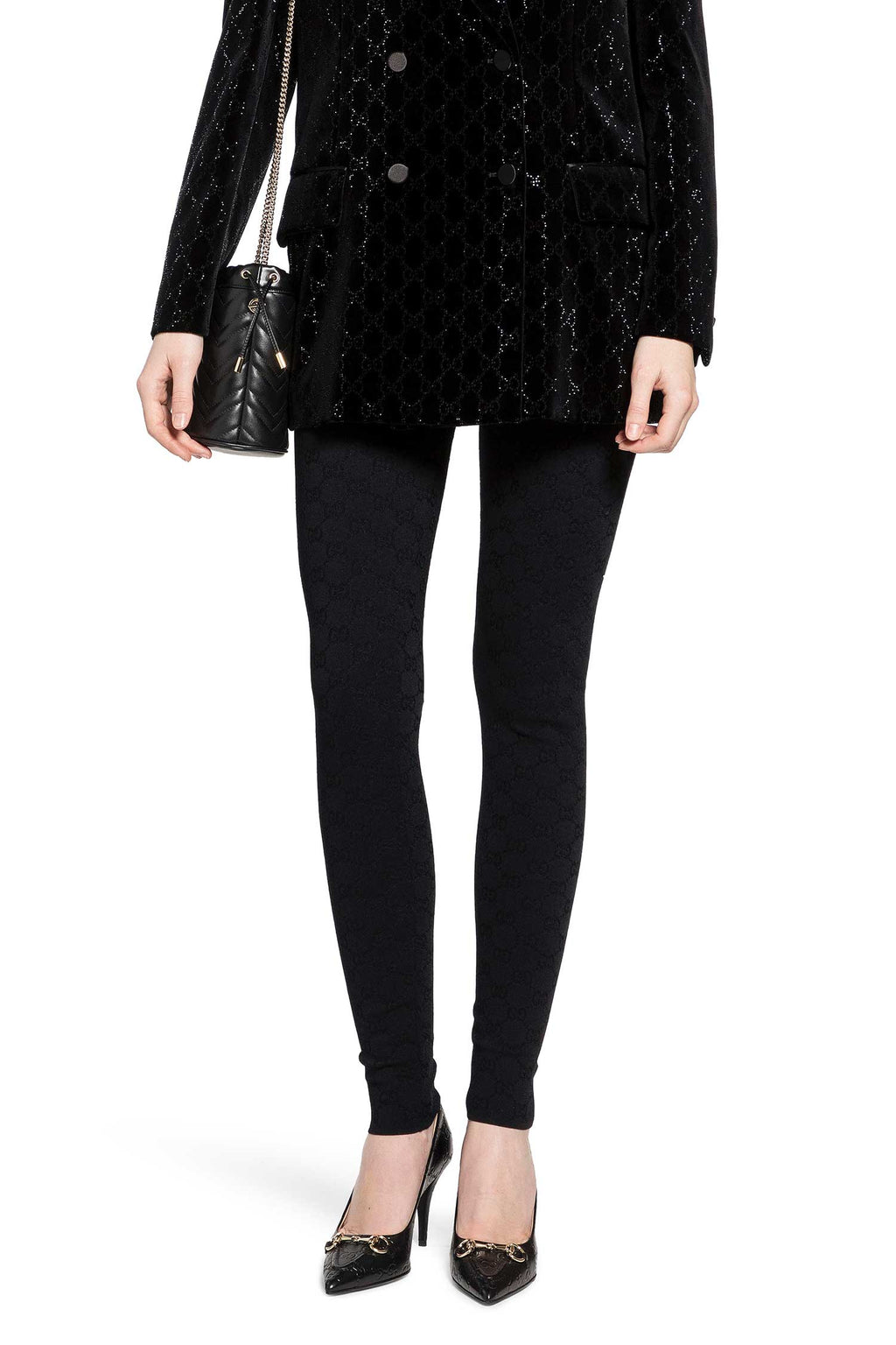 Оригінальна Viscose Gg Jacquard Leggings Gucci – боковий вид