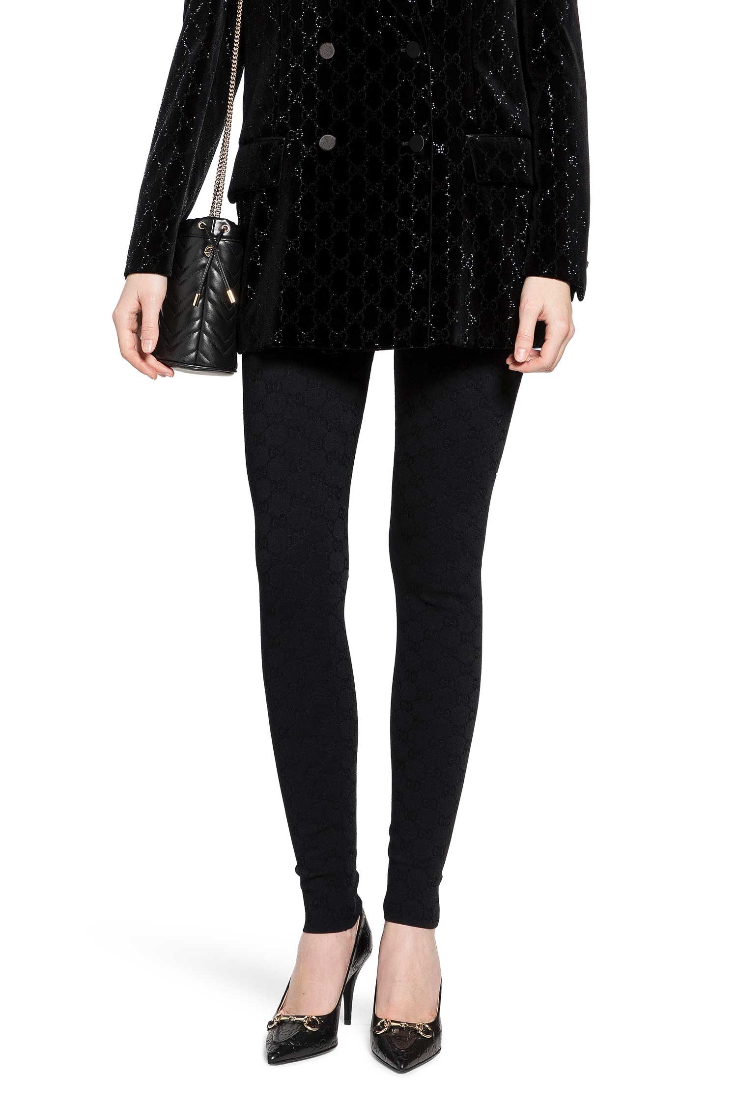 Оригінальна Viscose Gg Jacquard Leggings Gucci – боковий вид