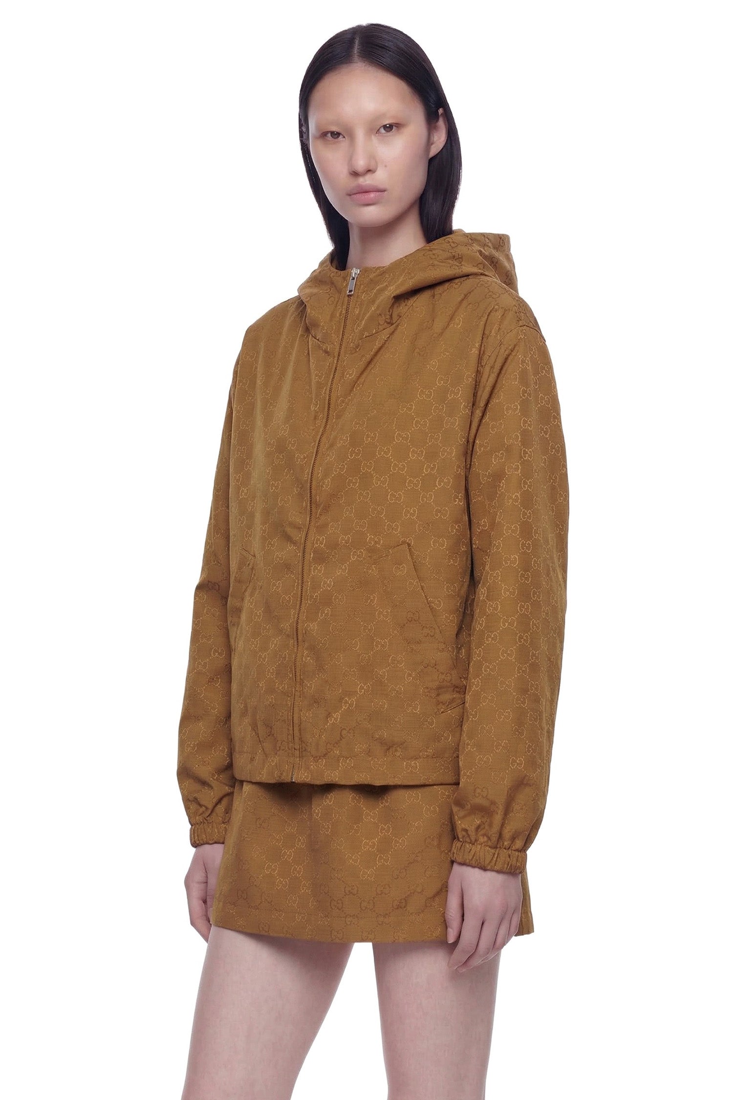 Оригінальна Slub Gg Nylon Windbreaker Gucci – вид ззаду
