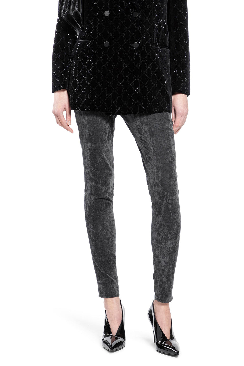 Оригінальна Stretch Velvet Leggings Gucci – боковий вид