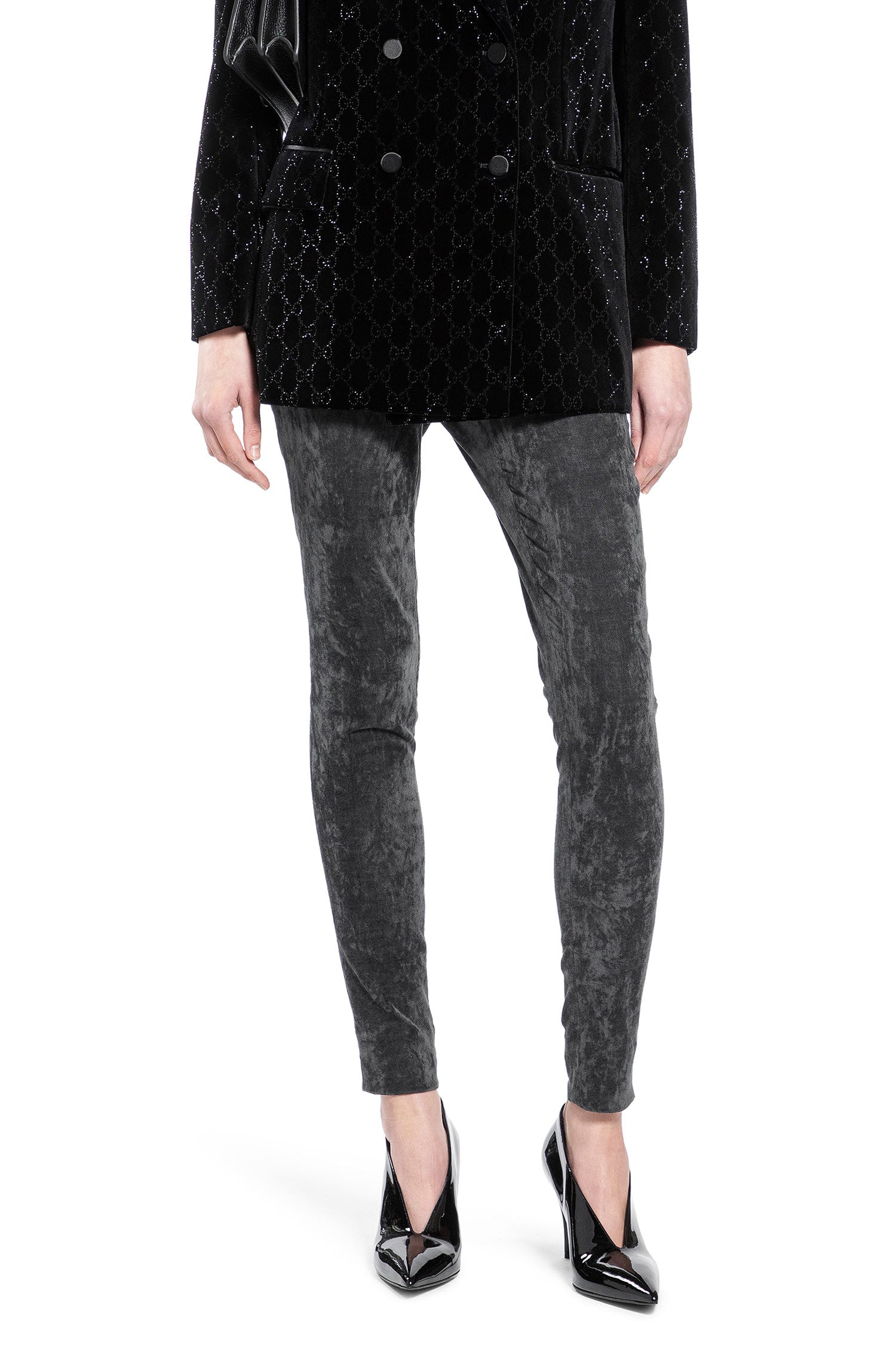 Оригінальна Stretch Velvet Leggings Gucci – боковий вид