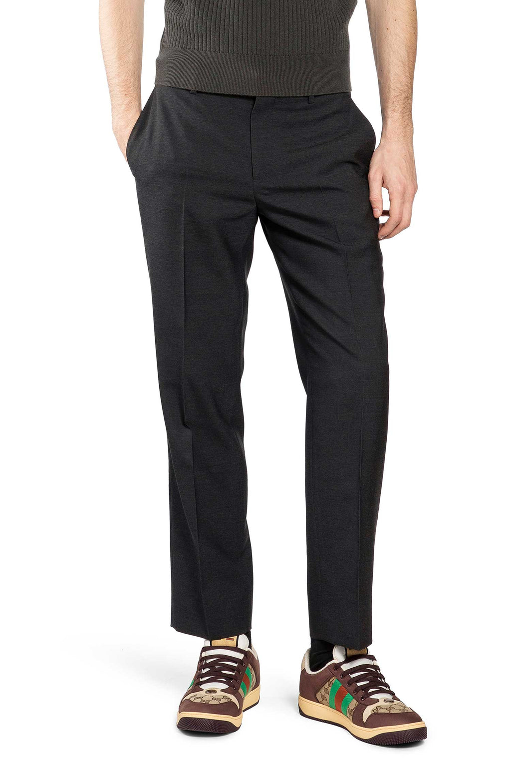 Оригінальна Wool Straight Leg Pants Gucci – боковий вид
