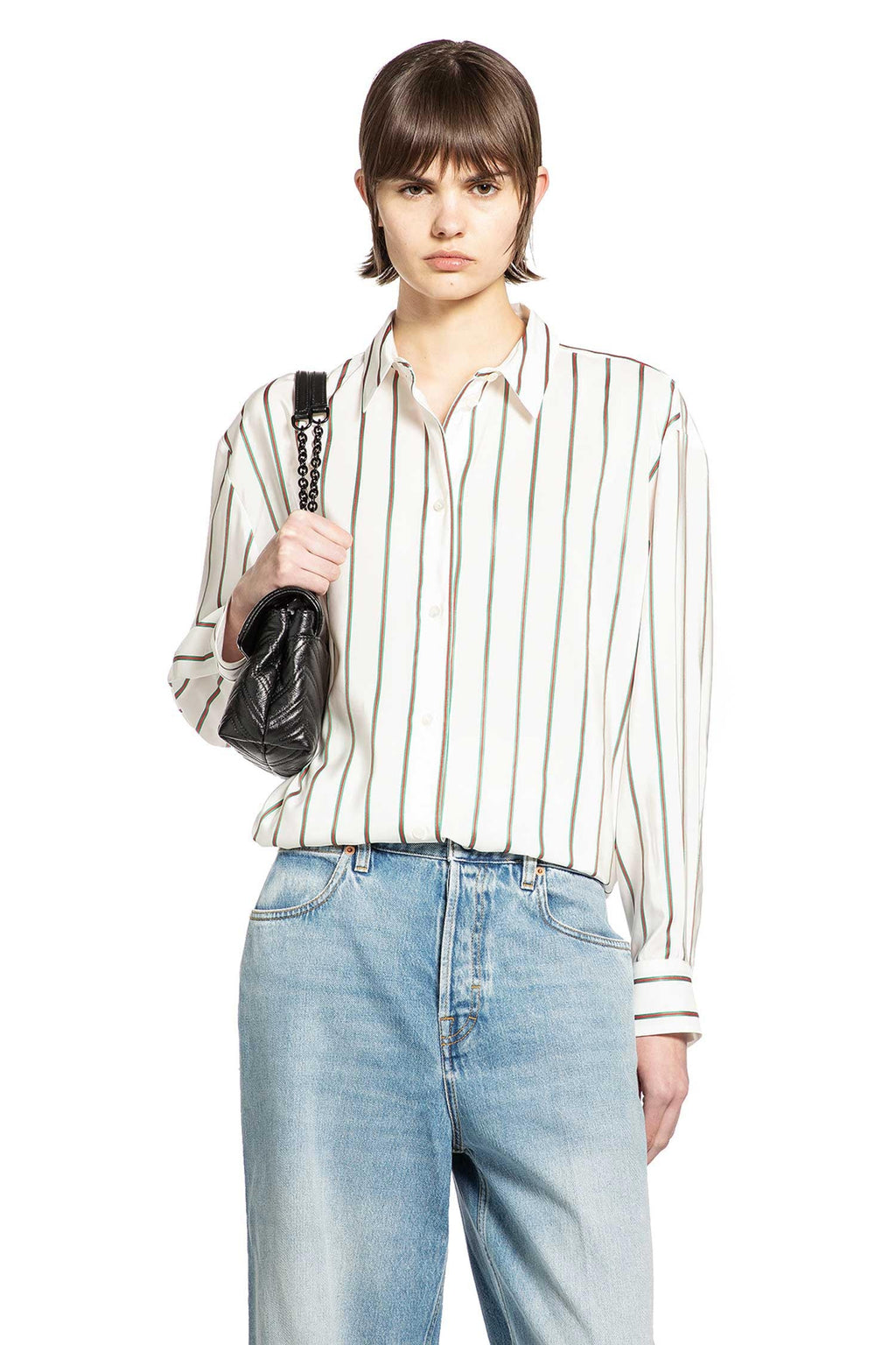 Оригінальна Web Silk Jacquard Shirt Gucci – боковий вид
