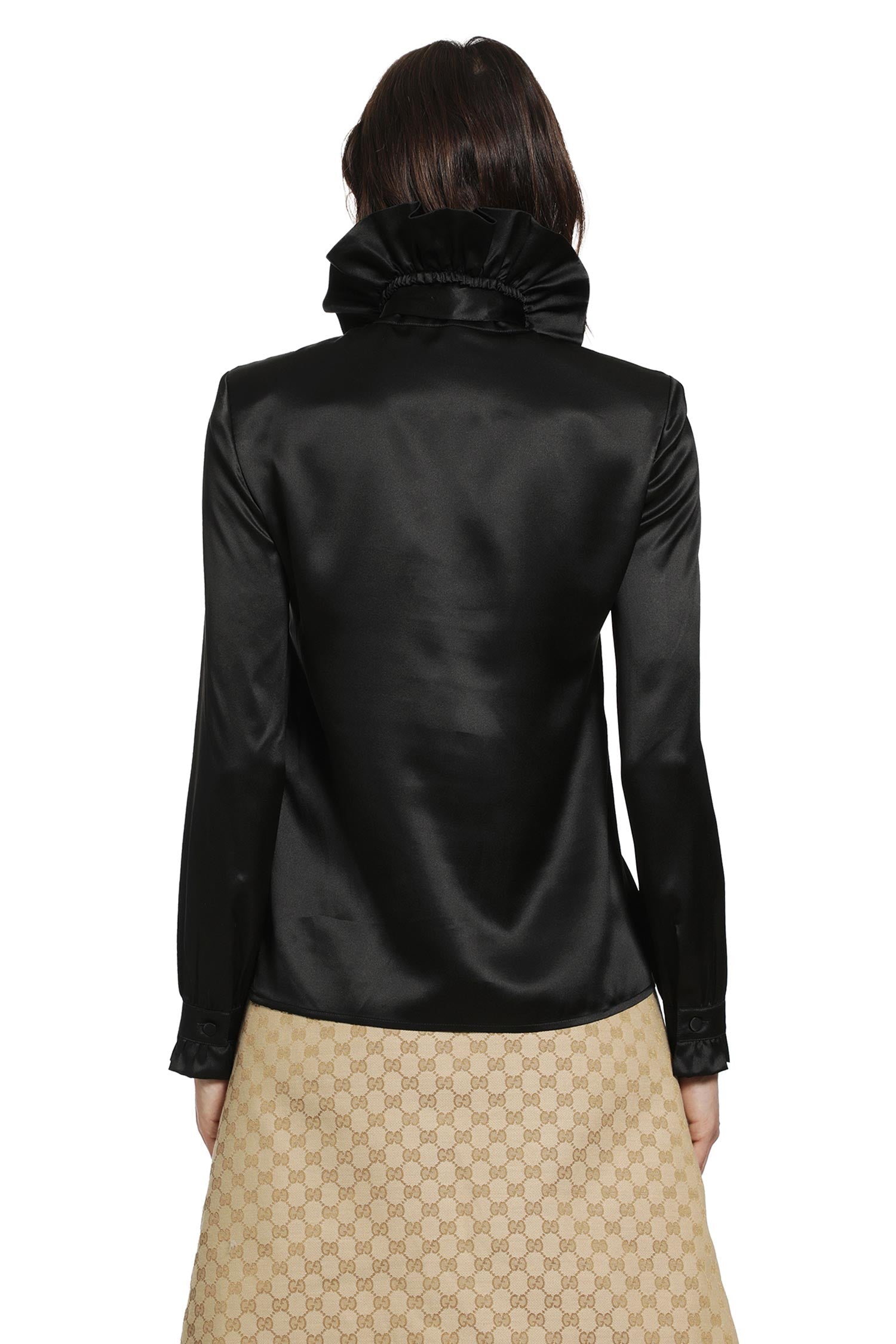 Silk Satin Ruffled Shirt Gucci оригінал – Купити в Україні – детальний вид