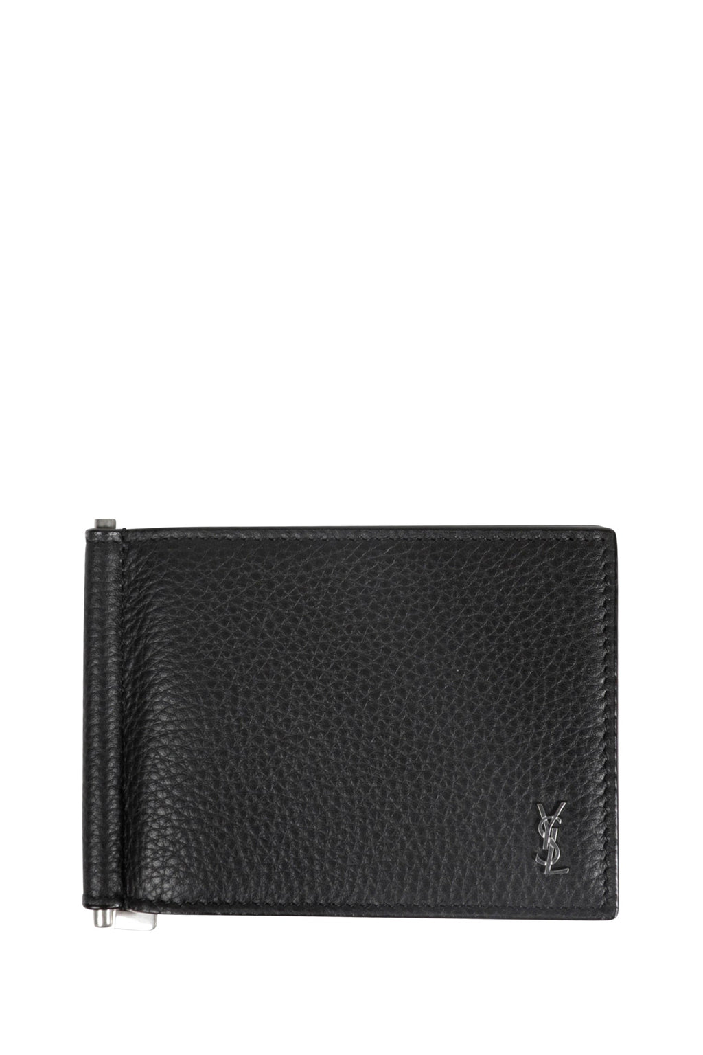 Оригінальна Grained Leather Bill Clip Wallet Saint laurent – боковий вид