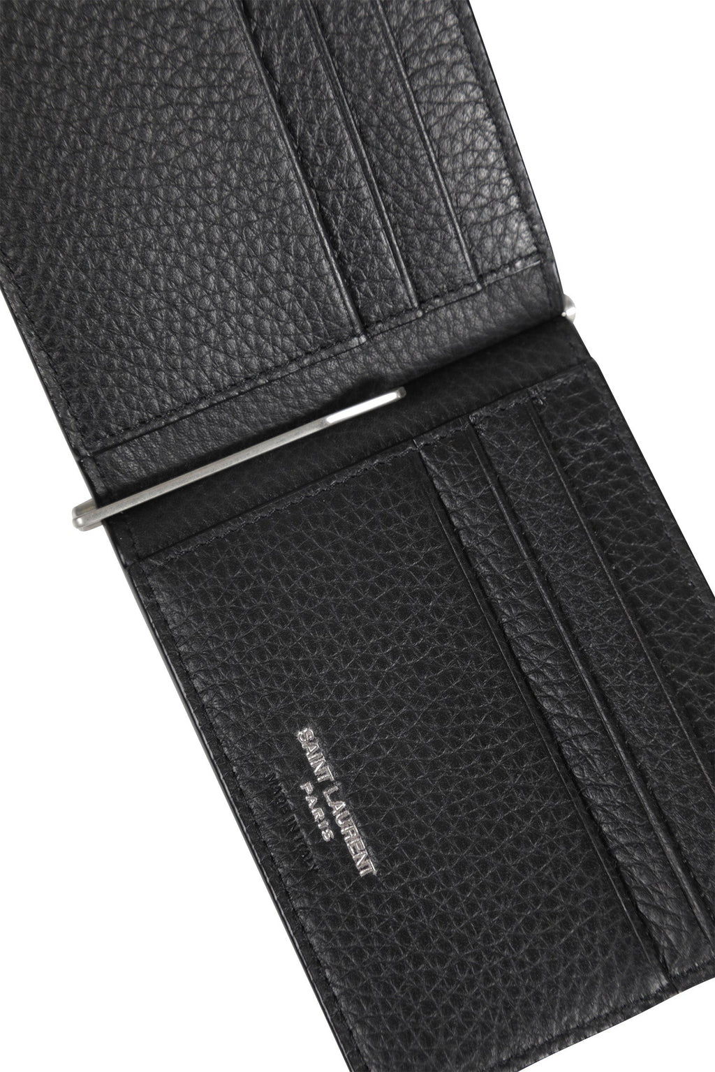 Оригінальна Grained Leather Bill Clip Wallet Saint laurent – детальний вид