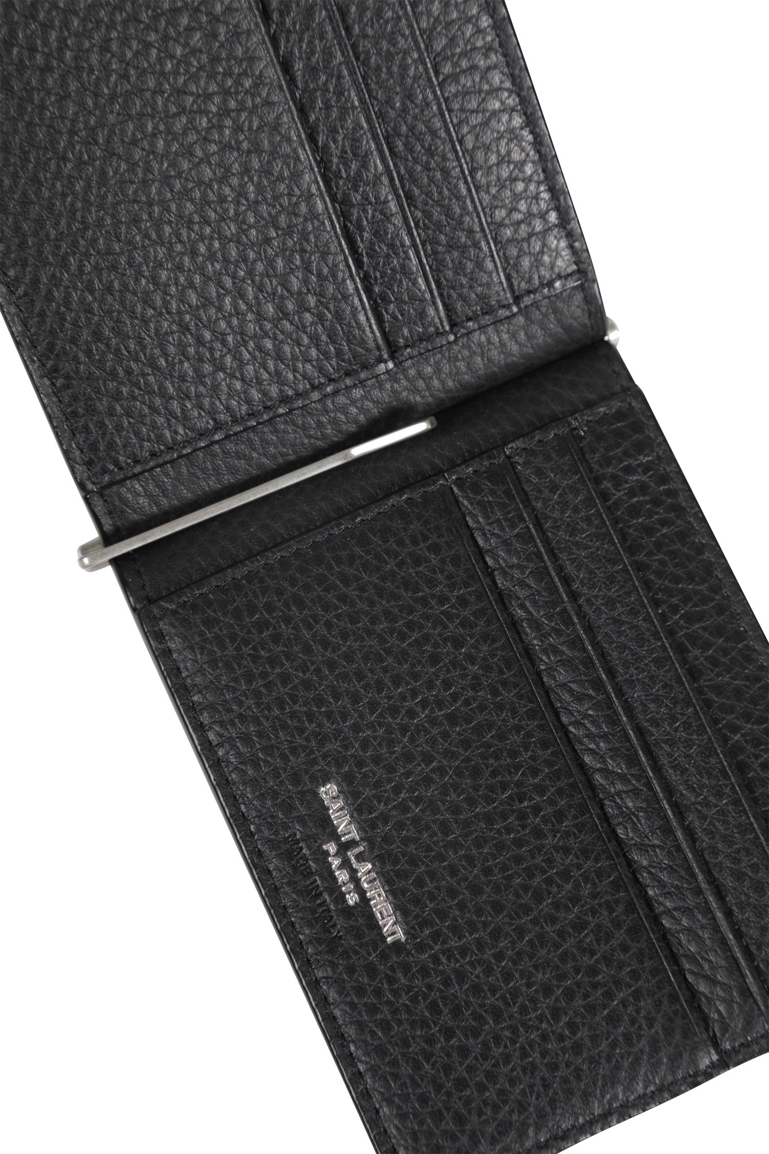 Оригінальна Grained Leather Bill Clip Wallet Saint laurent – детальний вид