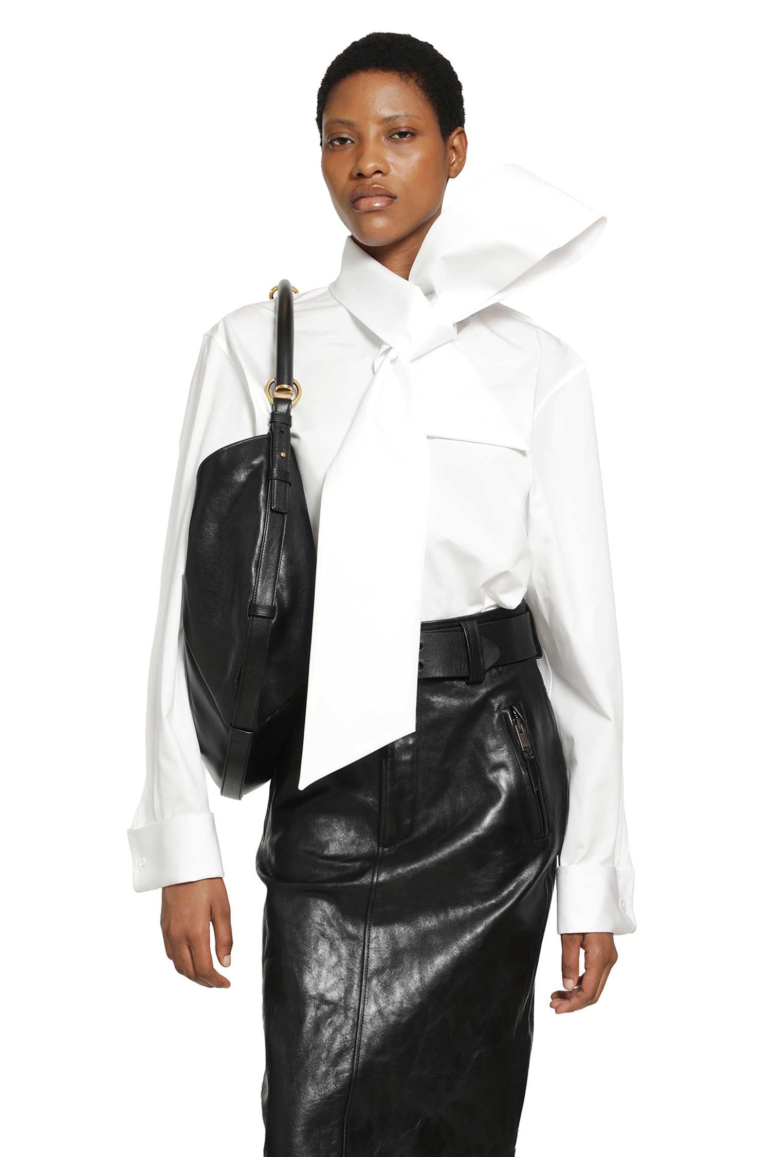 Lavallière Shirt In Cotton Poplin Saint laurent оригінал – Купити в Україні – боковий вид