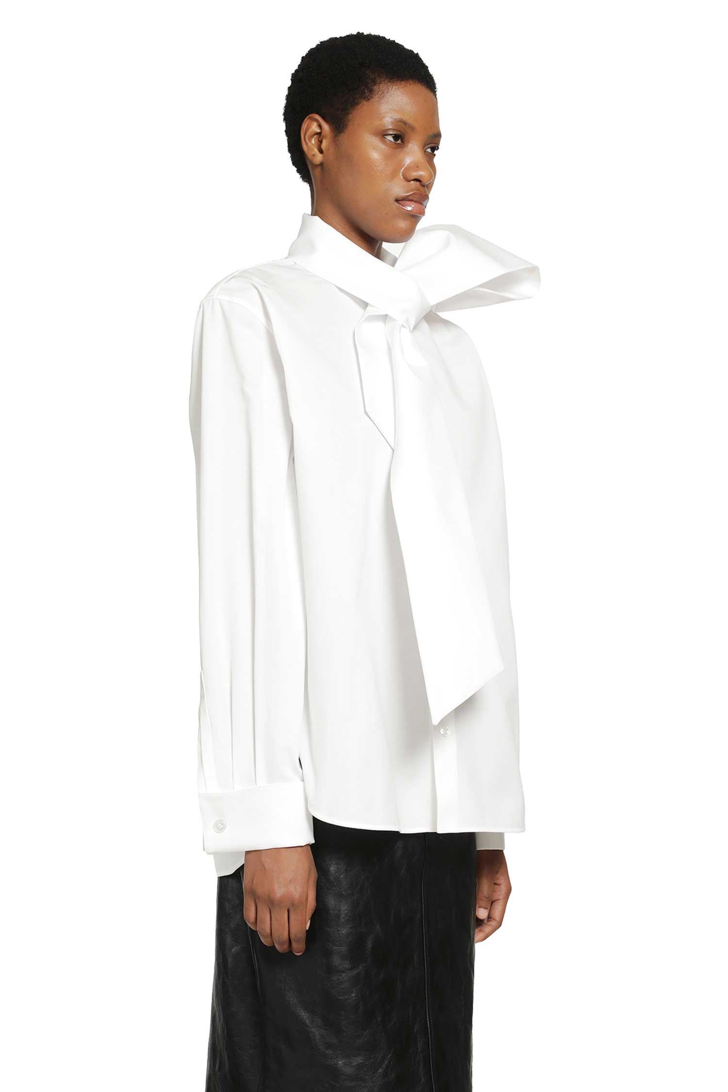 Lavallière Shirt In Cotton Poplin Saint laurent оригінал – Купити в Україні – детальний вид