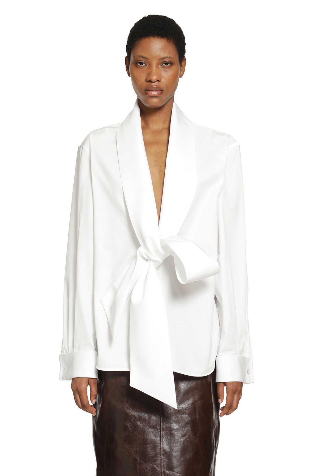 Lavallière Shirt In Cotton Poplin Saint laurent оригінал – Купити в Україні – вид ззаду