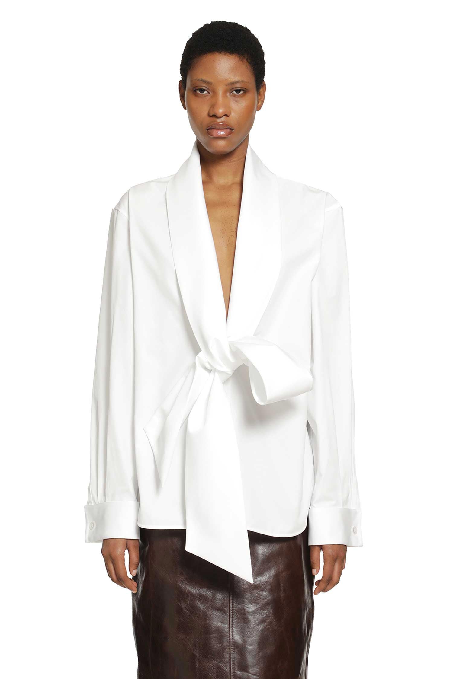Lavallière Shirt In Cotton Poplin Saint laurent оригінал – Купити в Україні – вид ззаду