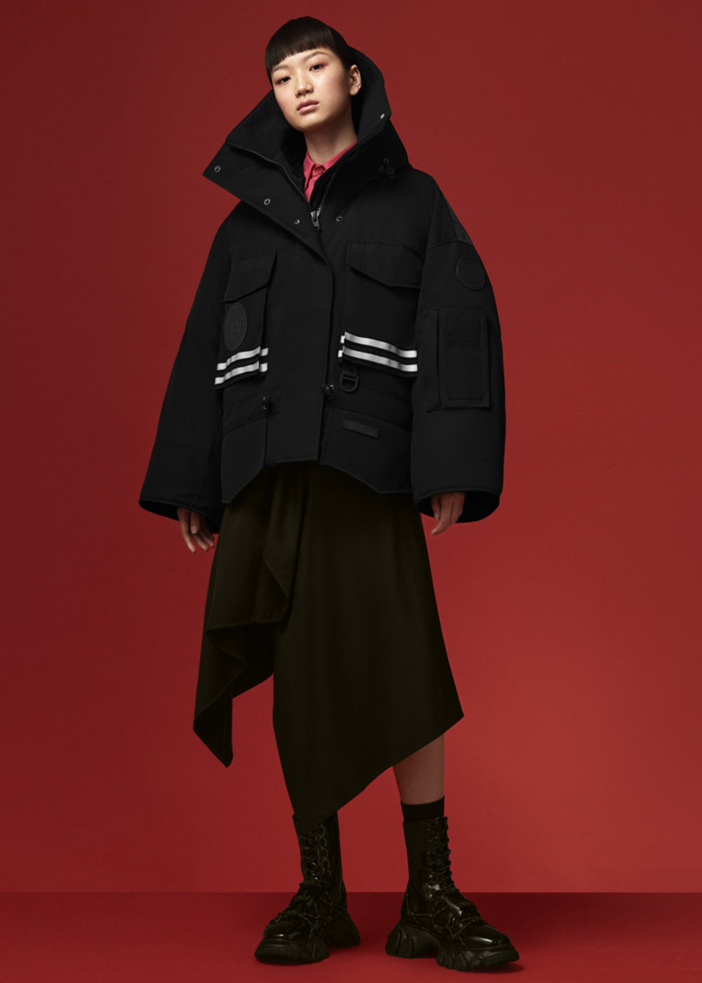 Оригінальна Angel Chen Edition Cropped Snow Mantra Parka Canada goose – вид ззаду