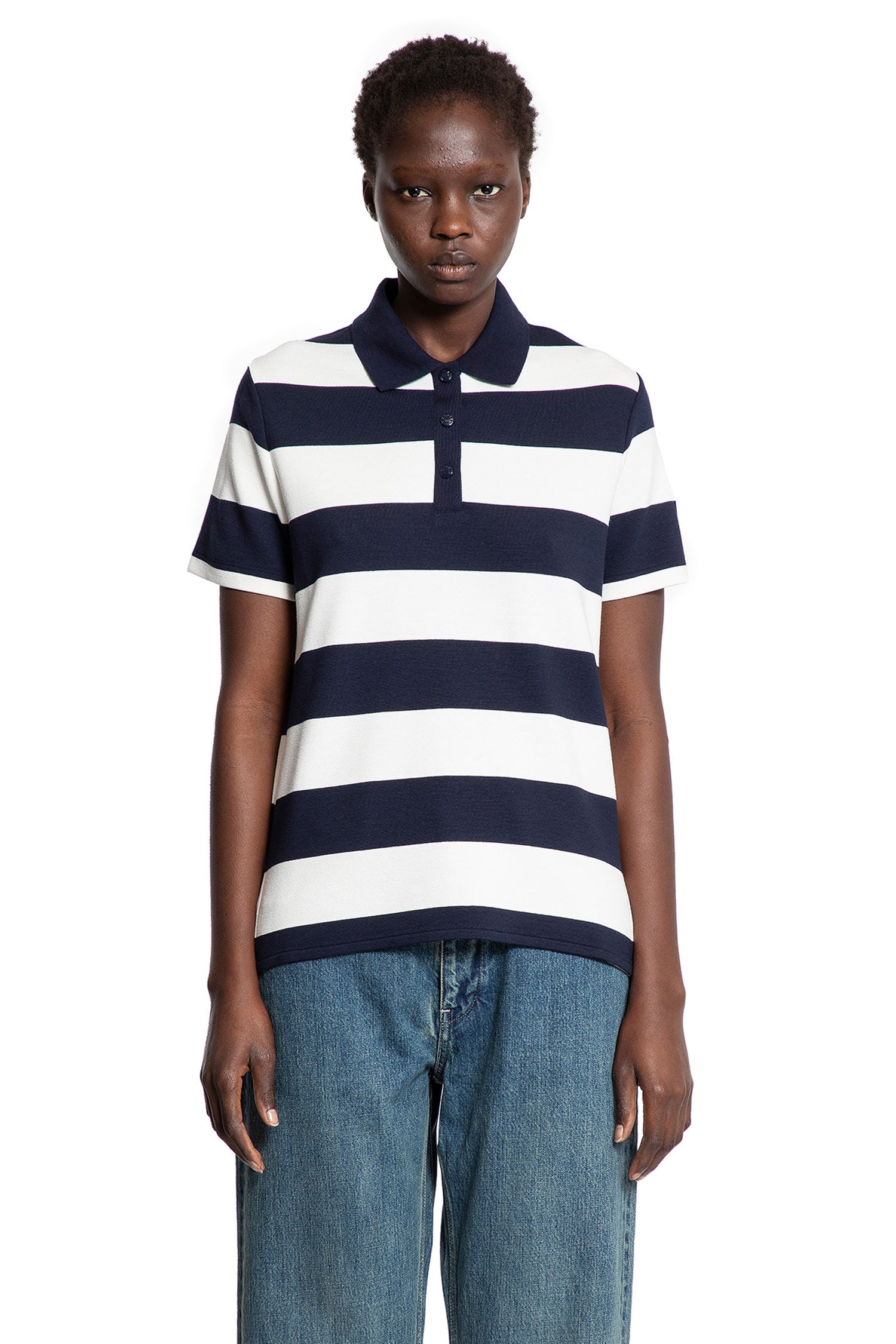 Оригінальна Striped Polo Shirt Moncler – боковий вид