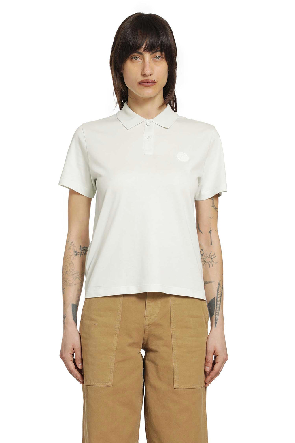 Pleated Back Short Sleeve Polo Shirt Moncler – Гарантія оригінальності – боковий вид
