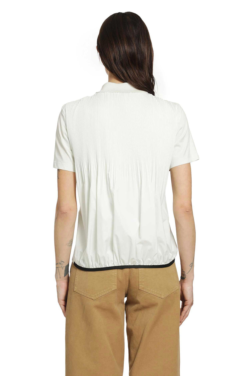 Pleated Back Short Sleeve Polo Shirt Moncler – Гарантія оригінальності – детальний вид