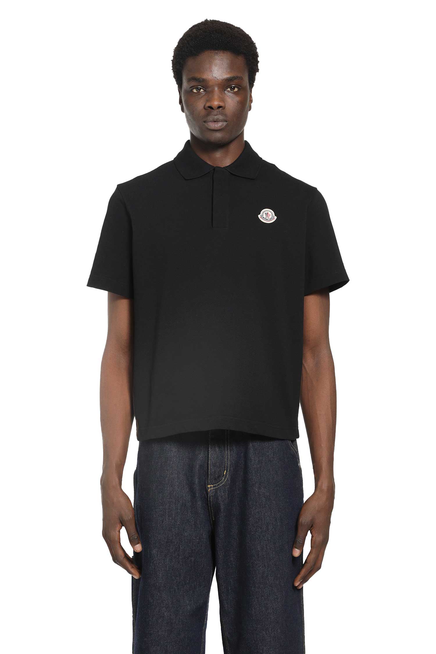 Оригінальна Cotton Piqué Polo Shirt Moncler – боковий вид