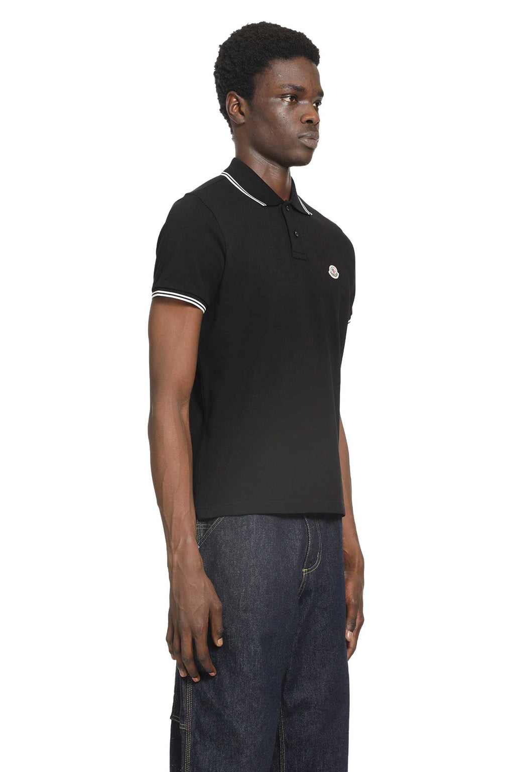 Оригінальна Logo Patch Cotton Polo Shirt Moncler – вид ззаду