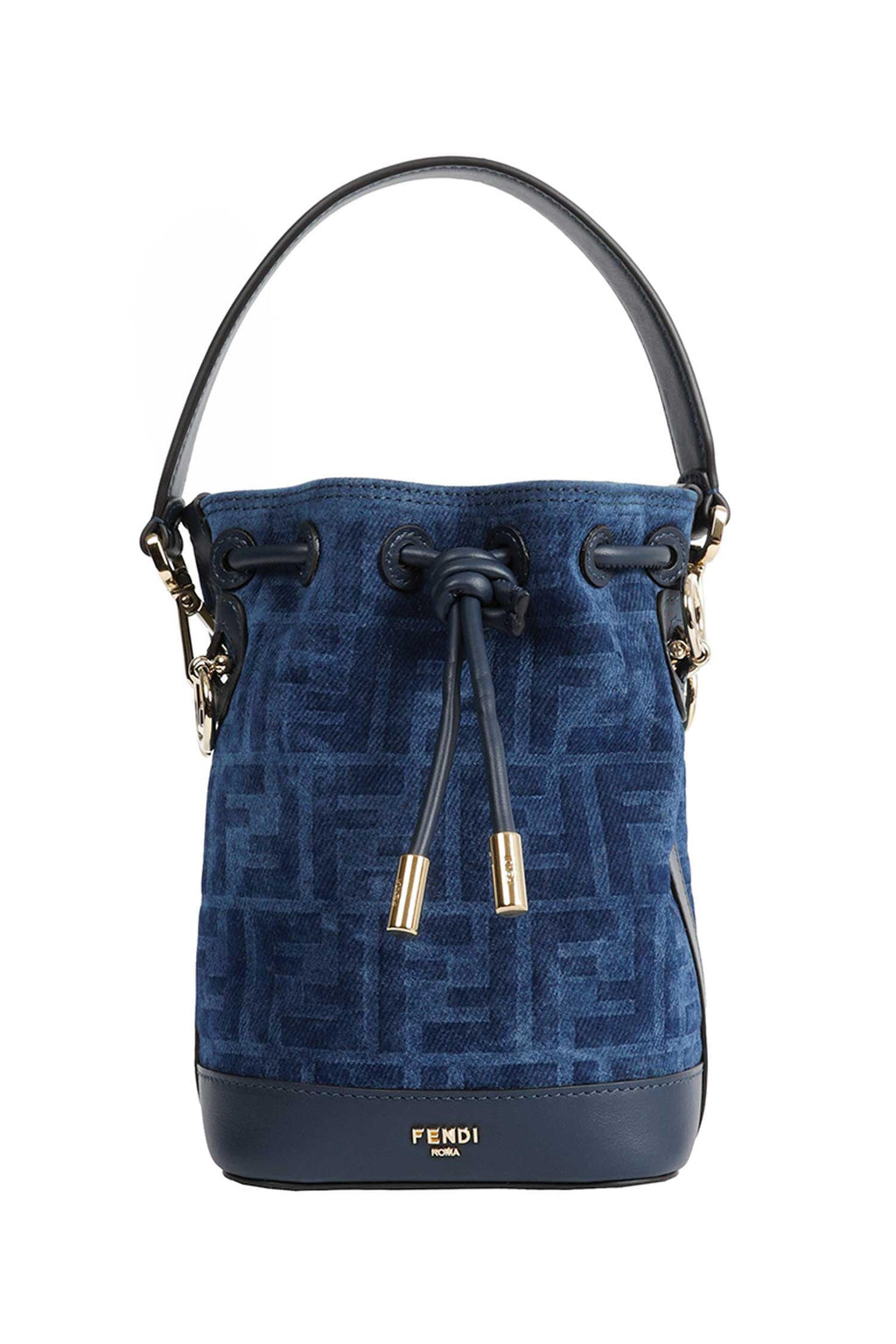 Mini Mon Tresor Ff Denim Flock Bucket Bag Fendi оригінал – Купити в Україні – боковий вид