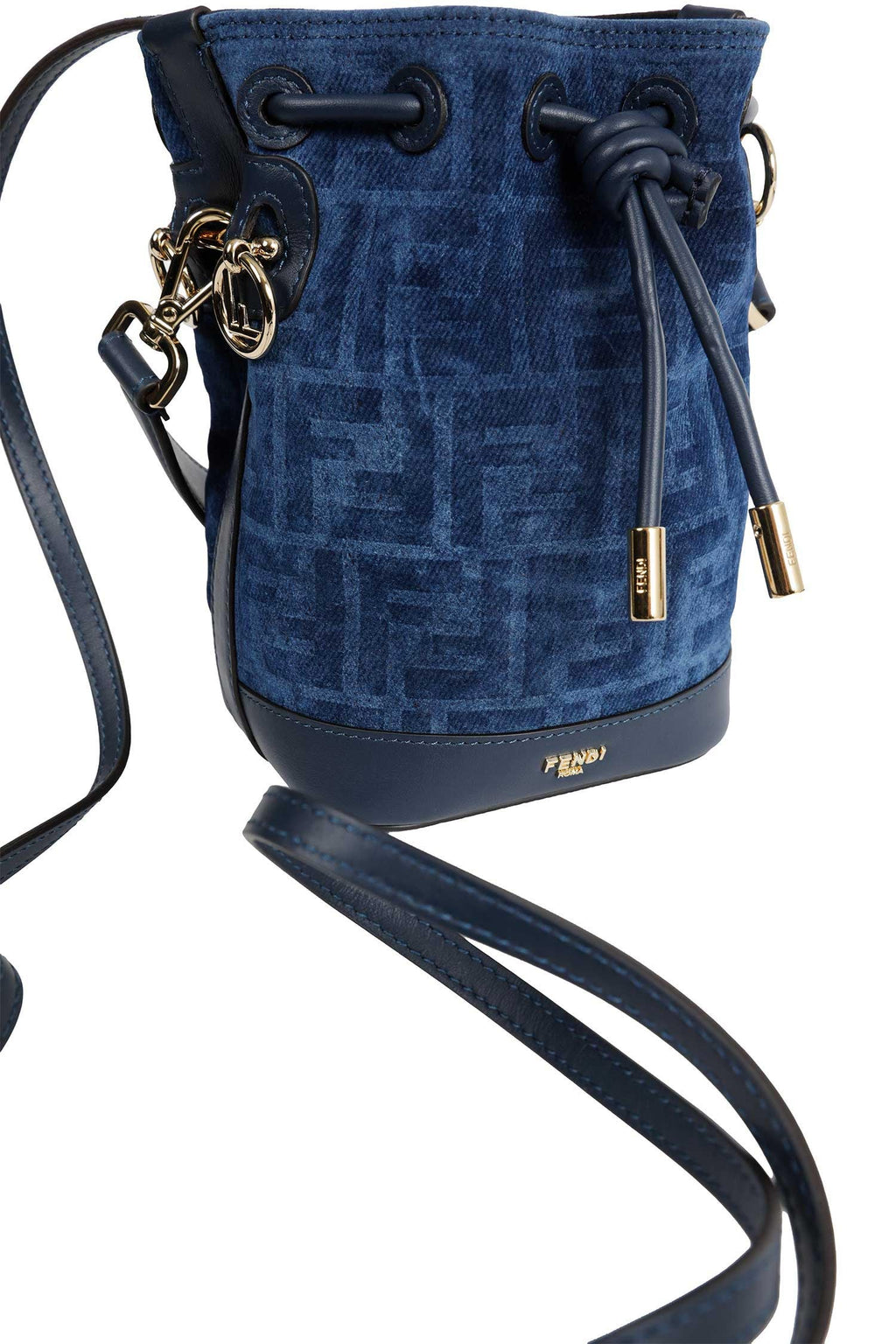 Mini Mon Tresor Ff Denim Flock Bucket Bag Fendi оригінал – Купити в Україні – збільшений вид