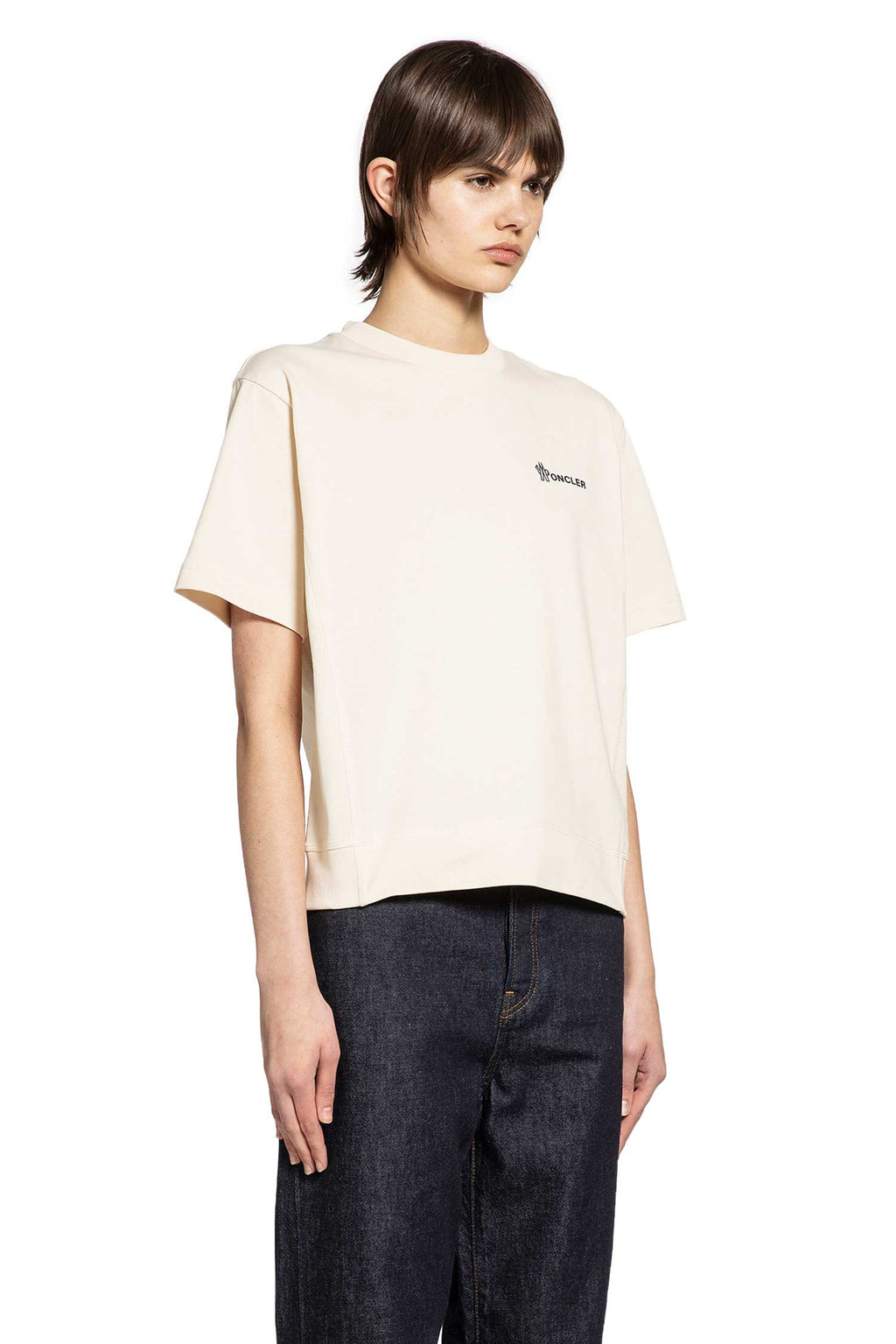 Embossed Logo Cotton T-Shirt Moncler оригінал – Купити в Україні – вид ззаду