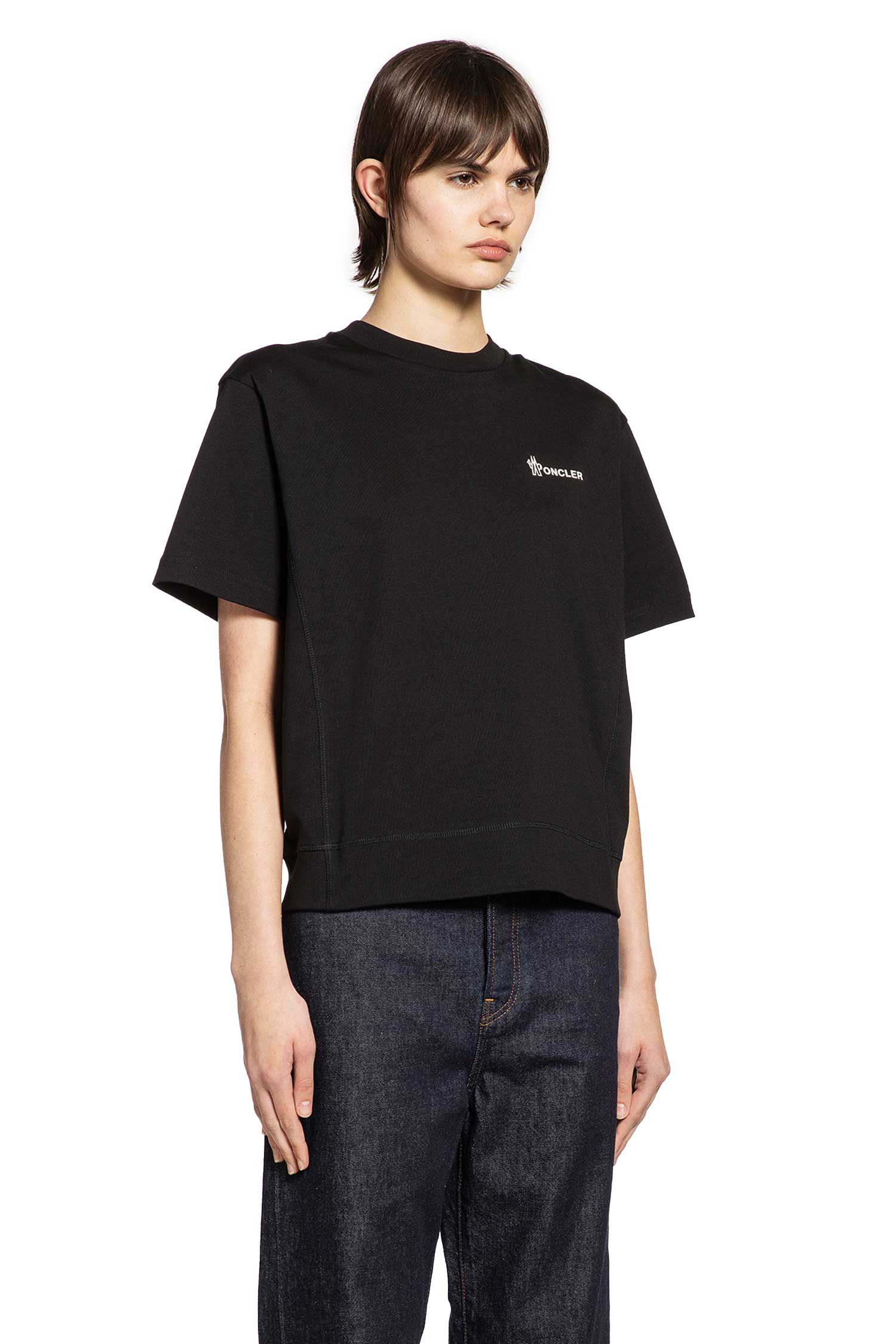 Embossed Logo Cotton T-Shirt Moncler оригінал – Купити в Україні – вид ззаду