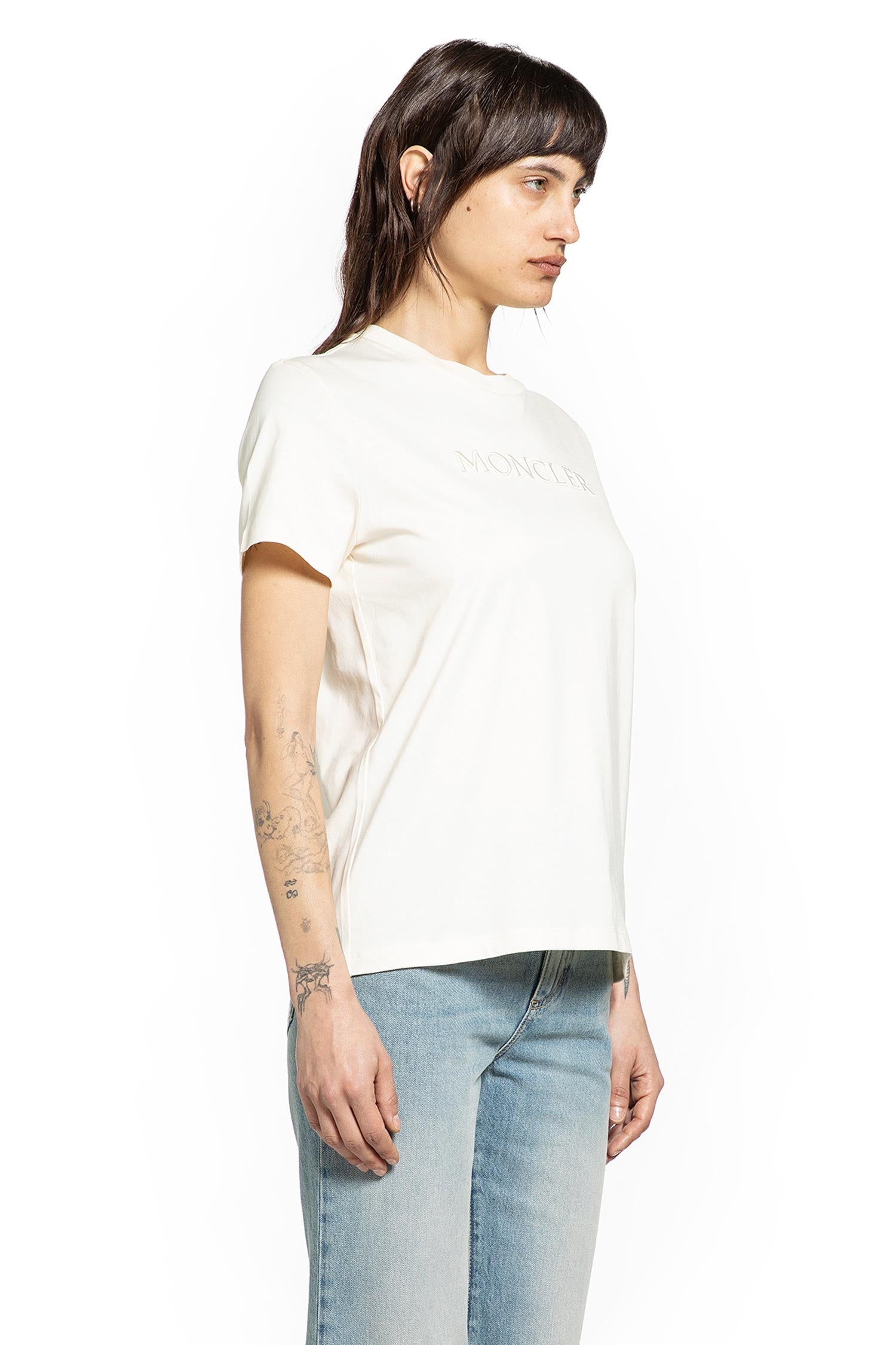 Оригінальна Embroidered Tonal Logo Cotton T-Shirt Moncler – вид ззаду