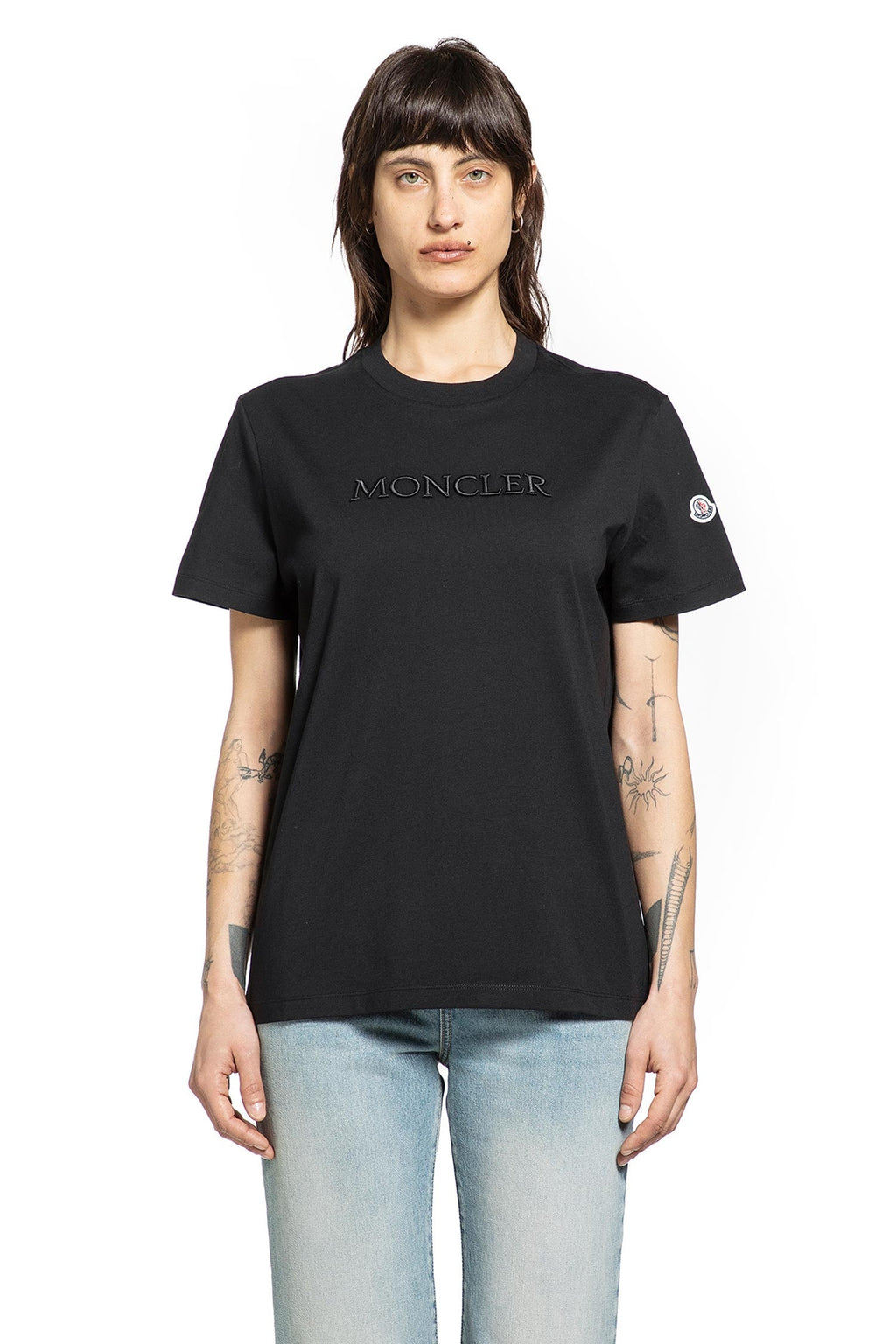 Оригінальна Embroidered Tonal Logo Cotton T-Shirt Moncler – боковий вид