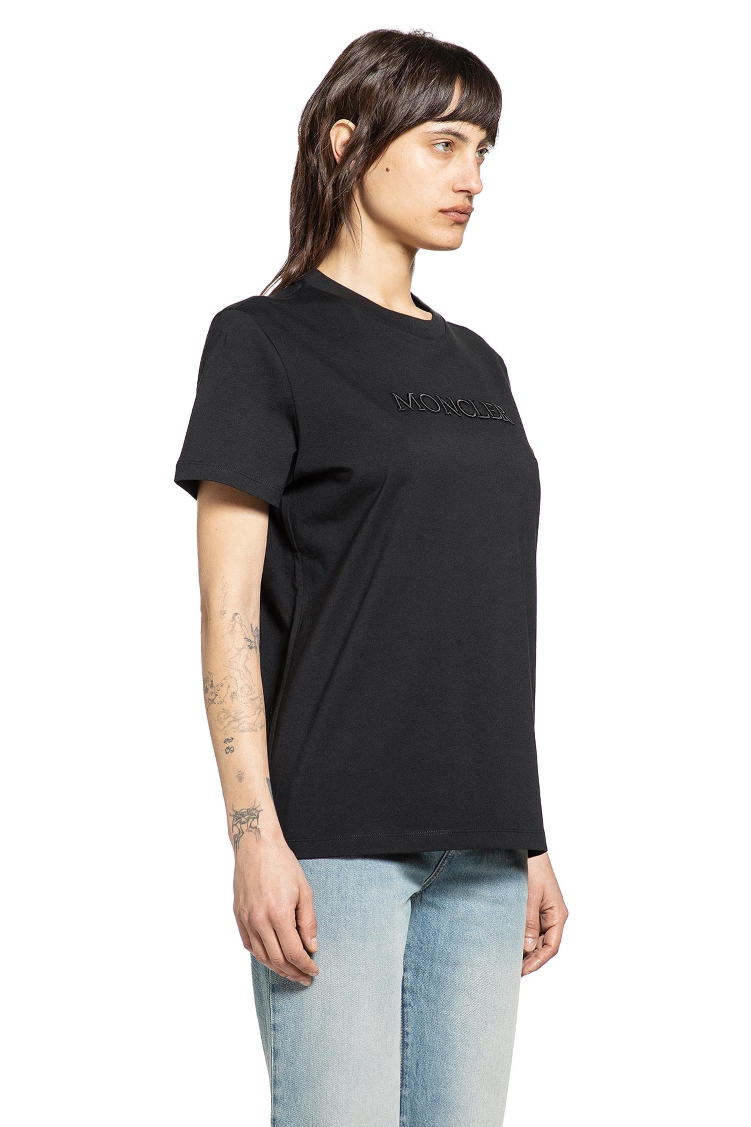 Оригінальна Embroidered Tonal Logo Cotton T-Shirt Moncler – вид ззаду