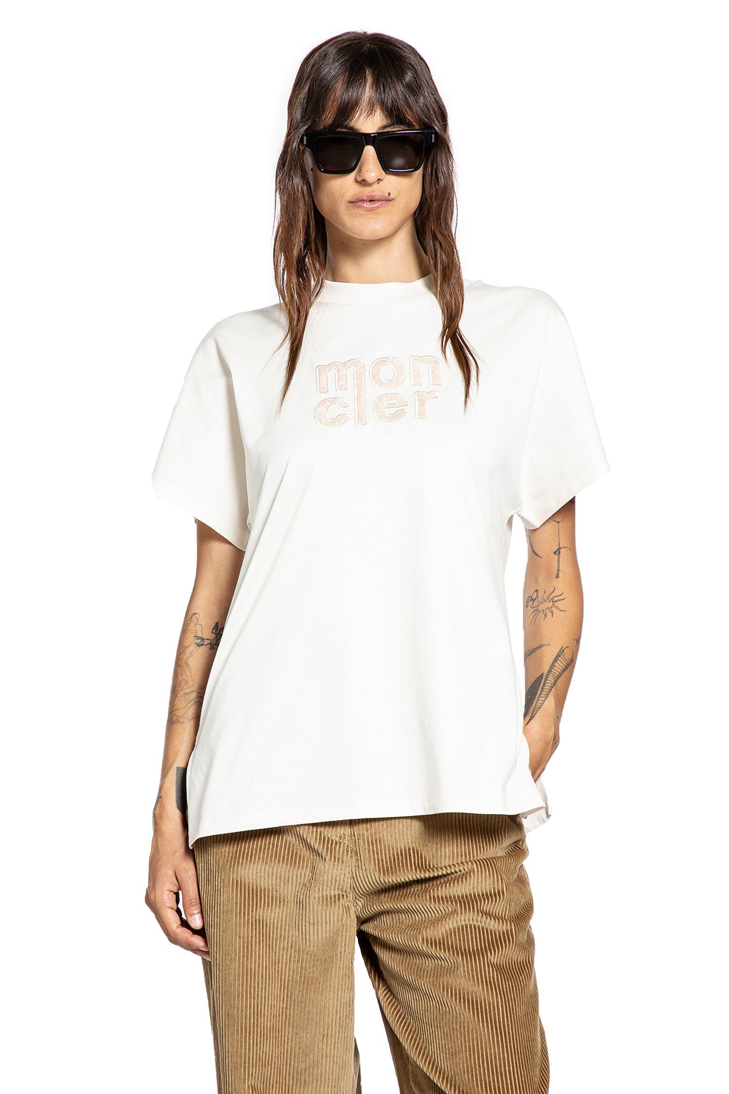 Teddy Logo Cotton T-Shirt Moncler оригінал – Купити в Україні – боковий вид
