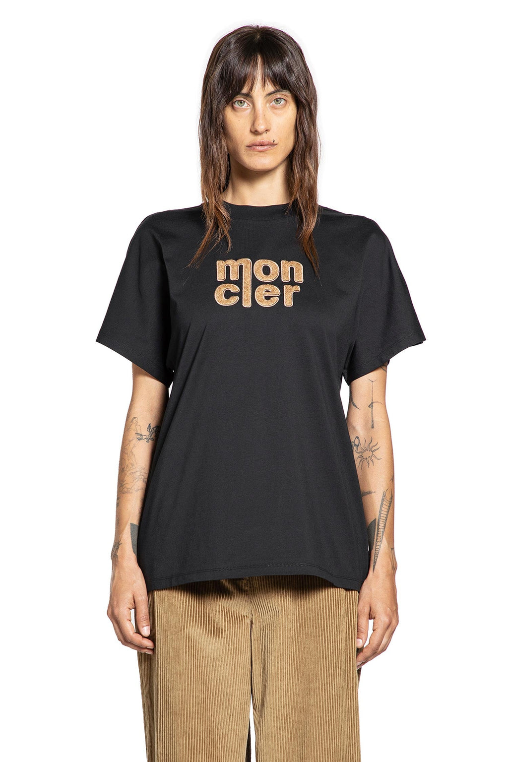 Teddy Logo Cotton T-Shirt Moncler оригінал – Купити в Україні – боковий вид