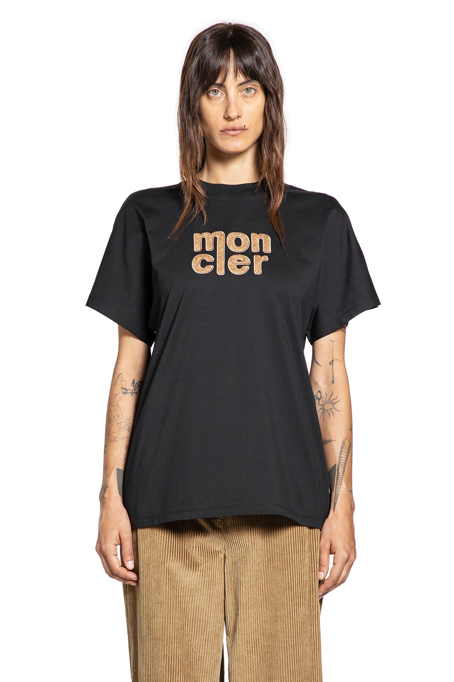 Teddy Logo Cotton T-Shirt Moncler оригінал – Купити в Україні – боковий вид